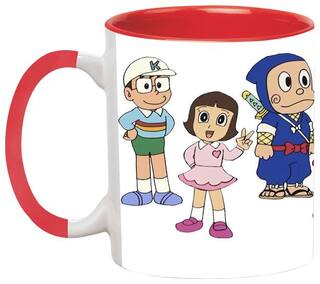 Ninja Hattori Cartoon Coffee Mug - Birthday Gift for Kids-Mug-1719-Red