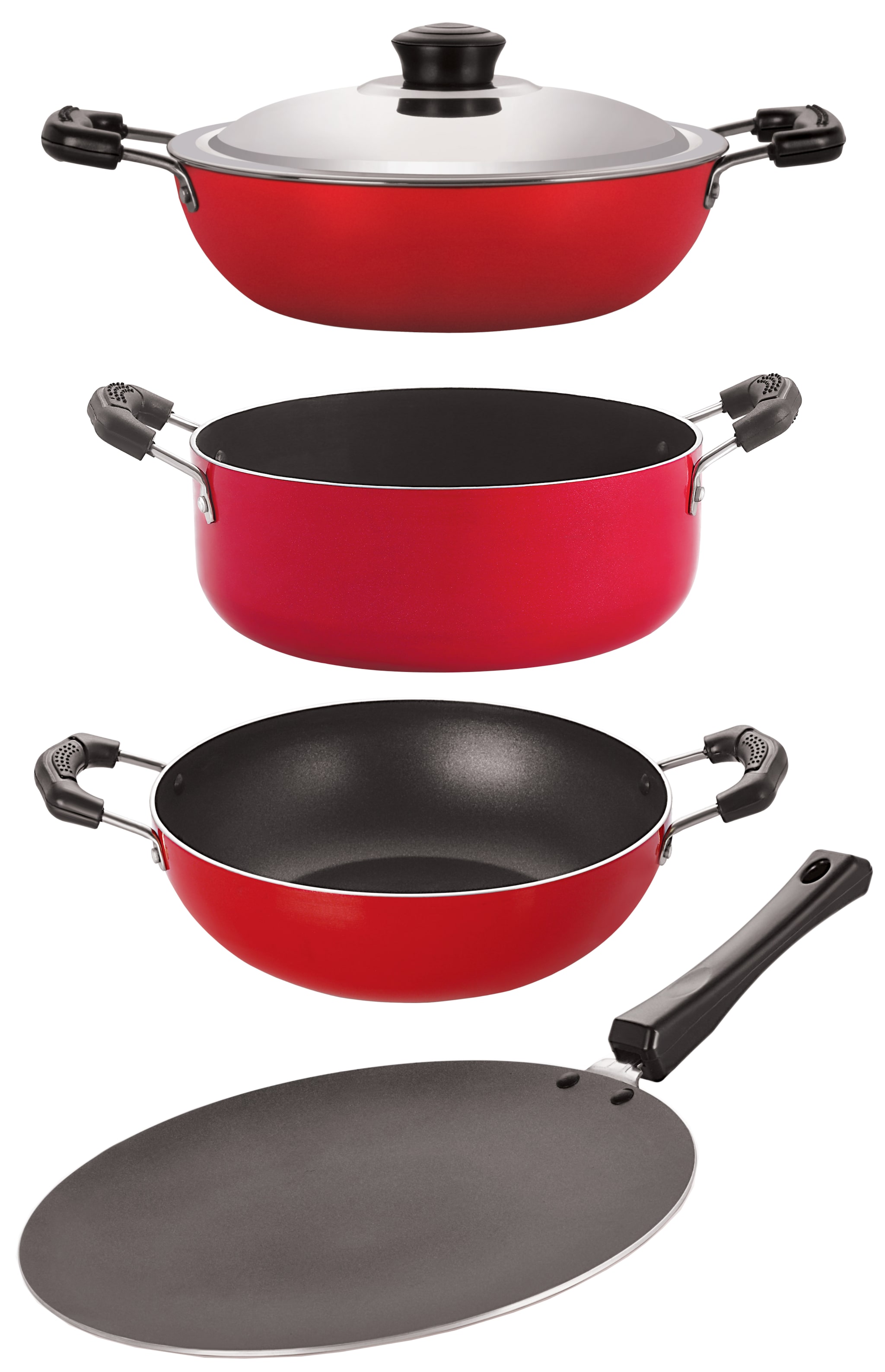 

Nirlon 3 Layer Aluminium Non-Stick Coated Chemical Free Healthy Kitchenware Utensil Gift Item Set CT12 KD13 DKD
