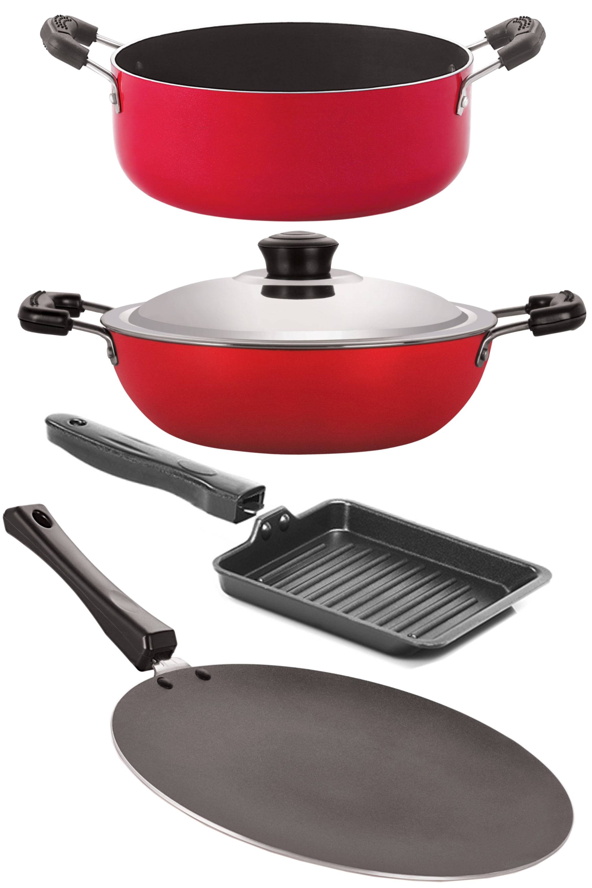 

Nirlon 4 Piece 3 Layer Non-Stick Coated Chemical Free Healthy Kitchenware Utensil Gift Item Set