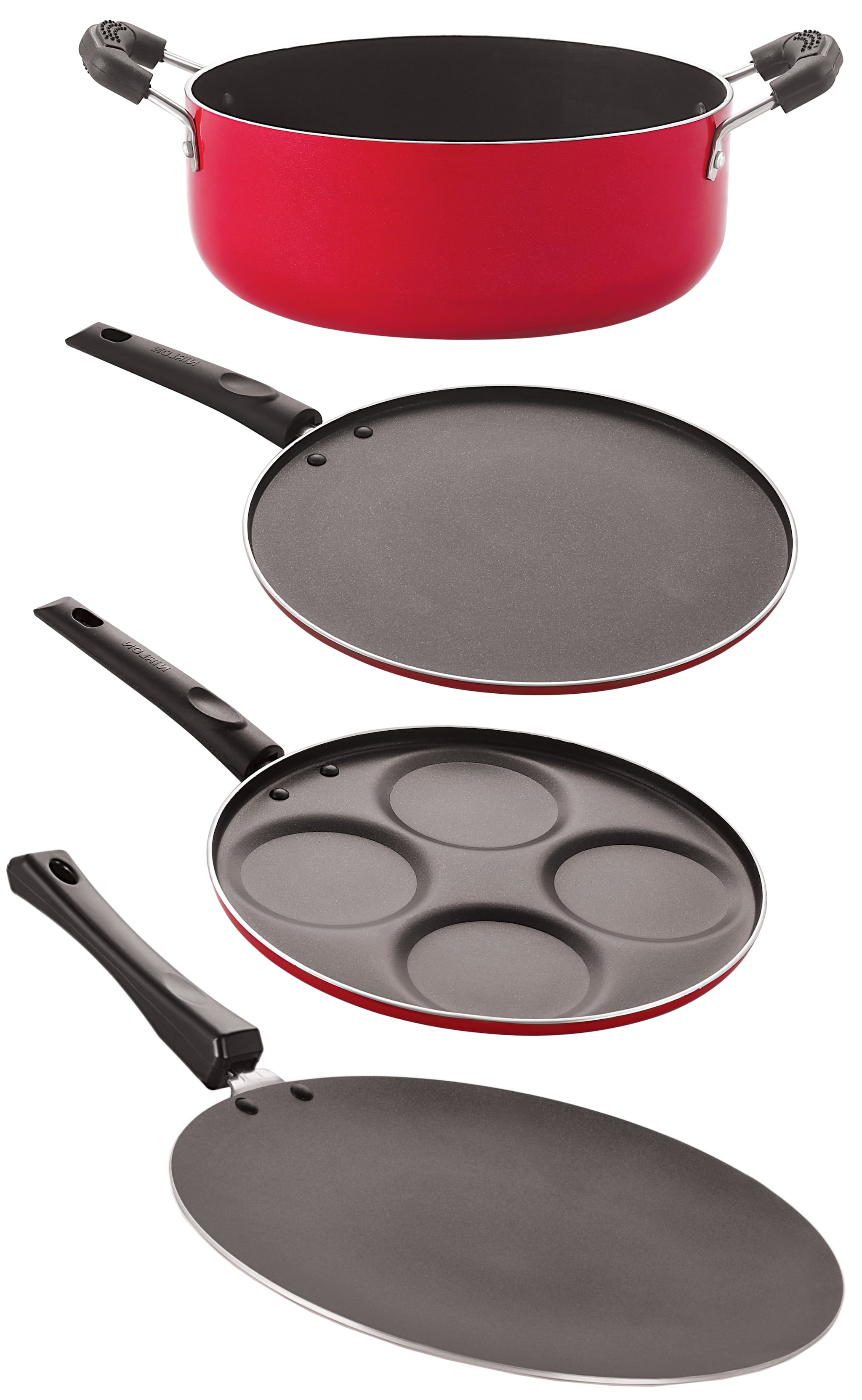 

Nirlon Aluminium Nonstick Cookware Pots and Pans 4 pcs Set