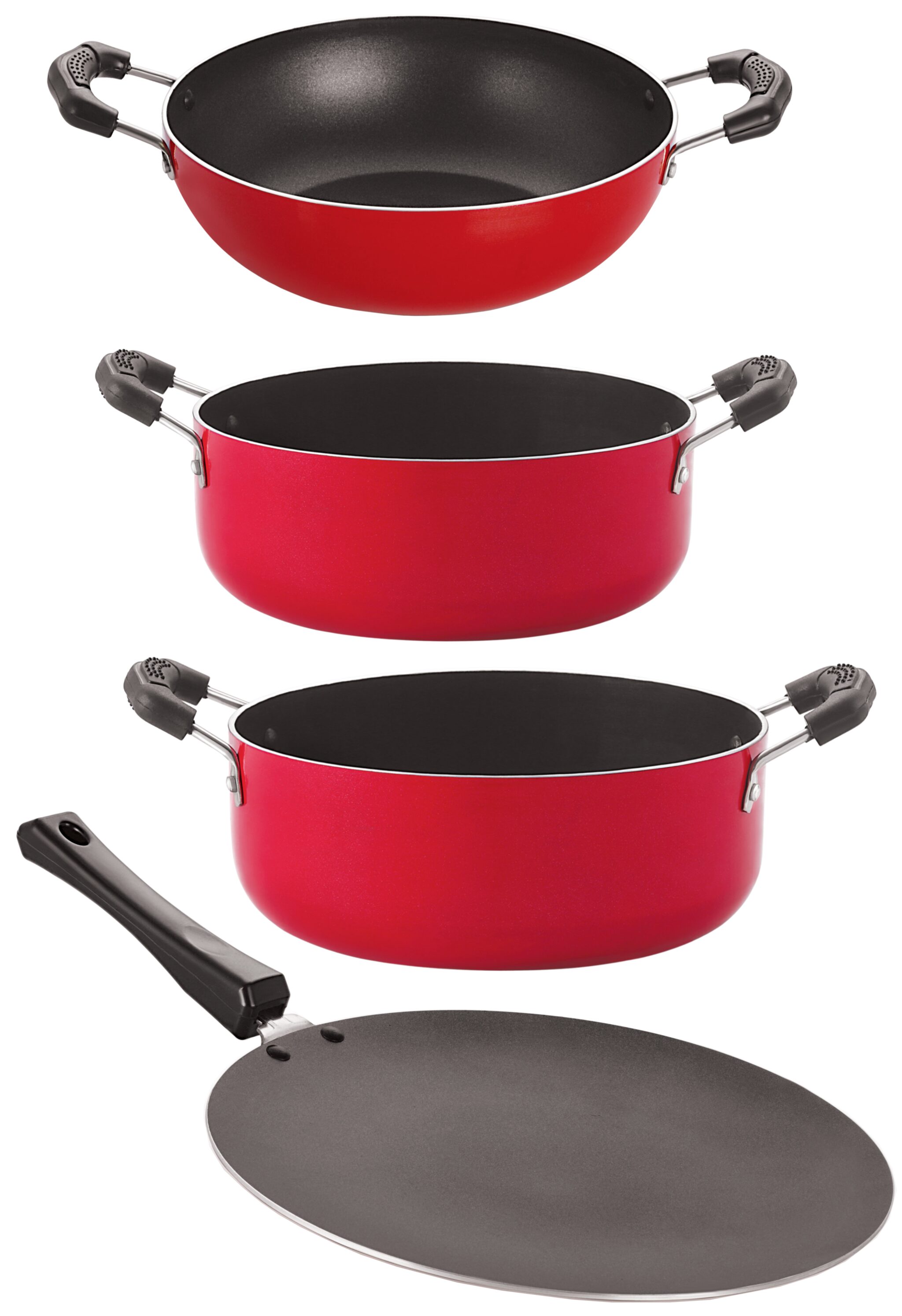 

Nirlon Aluminium Non Stick Kitchenware Cooking Utencil Combo Set CT12 KD13 CS26 CS24