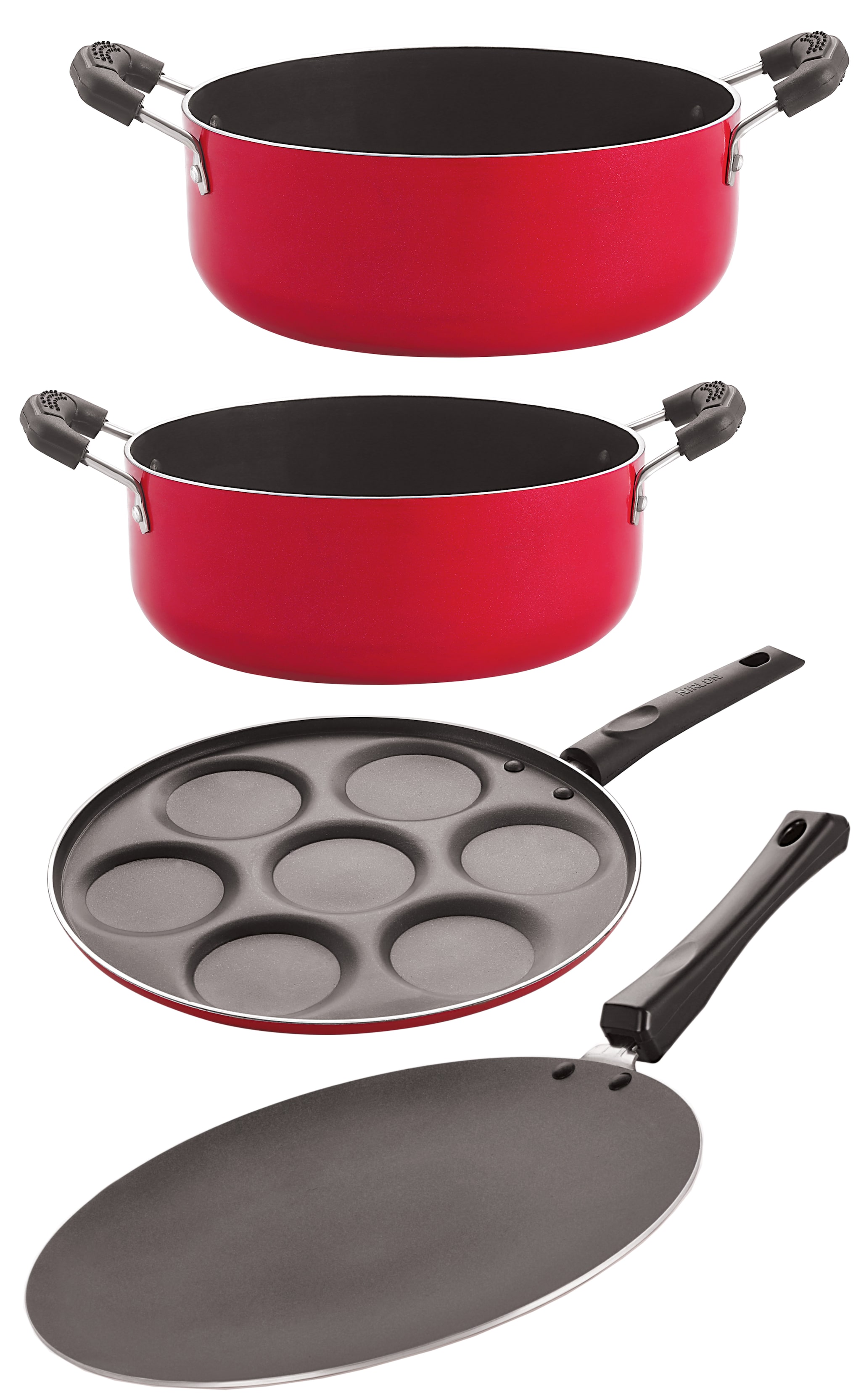 

Nirlon Cookware Aluminium Nonstick Gift Cooking 4 pcs Set