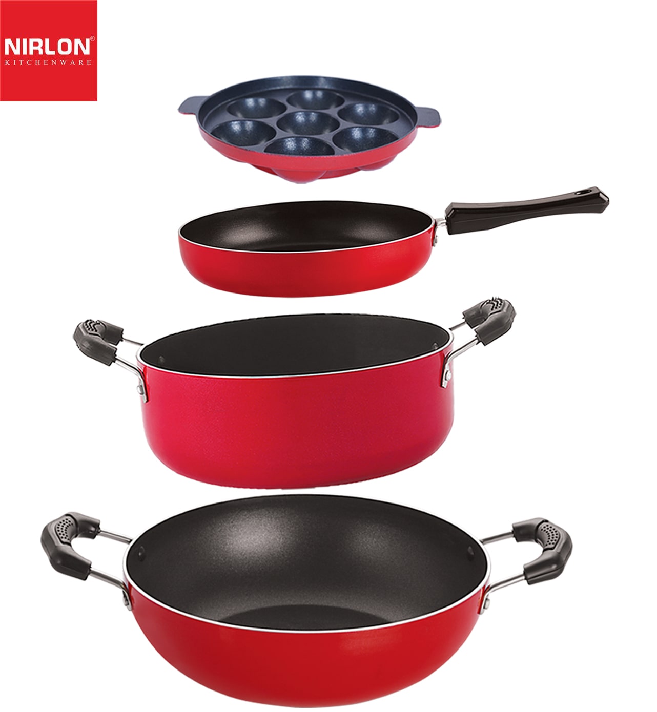 

Nirlon Cookware Aluminium Non stick Gift Cooking Set of 4 pcs