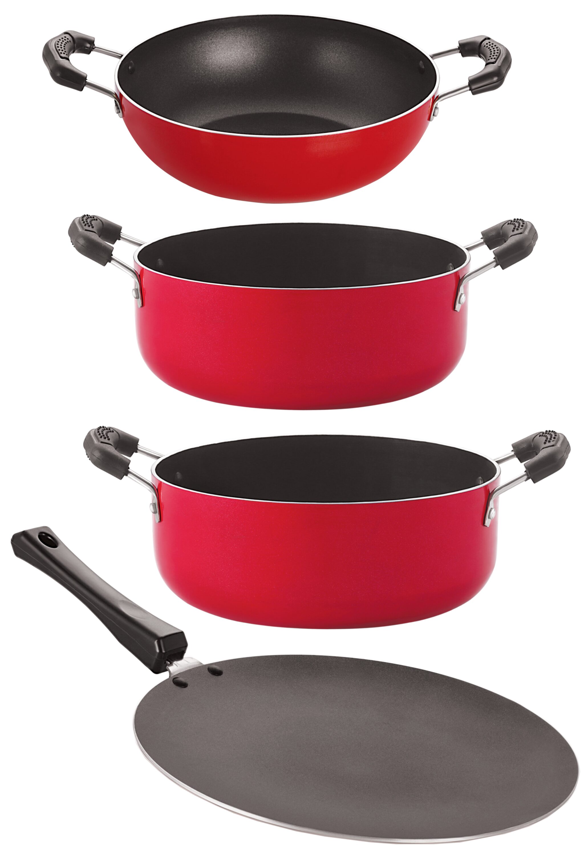 

Nirlon Cookware Aluminium Non stick Gift Cooking Set CT12 KD11 CS20 CS24