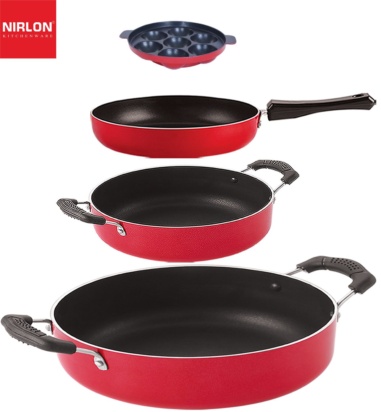

Nirlon Dishwsher Safe Non stick Gift Cookware Set of 4 pcs