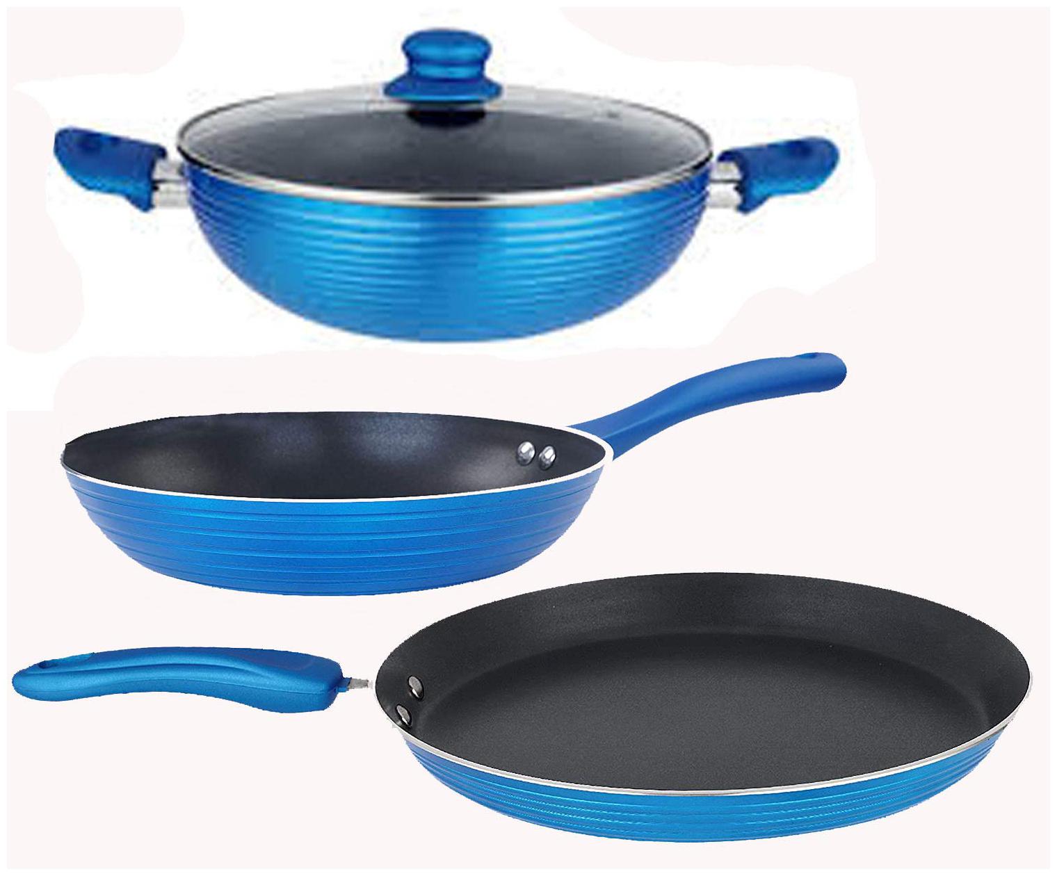 

Nirlon Forged Cookware Induction Bottom Non Stick Cookware Set (Set of 4)