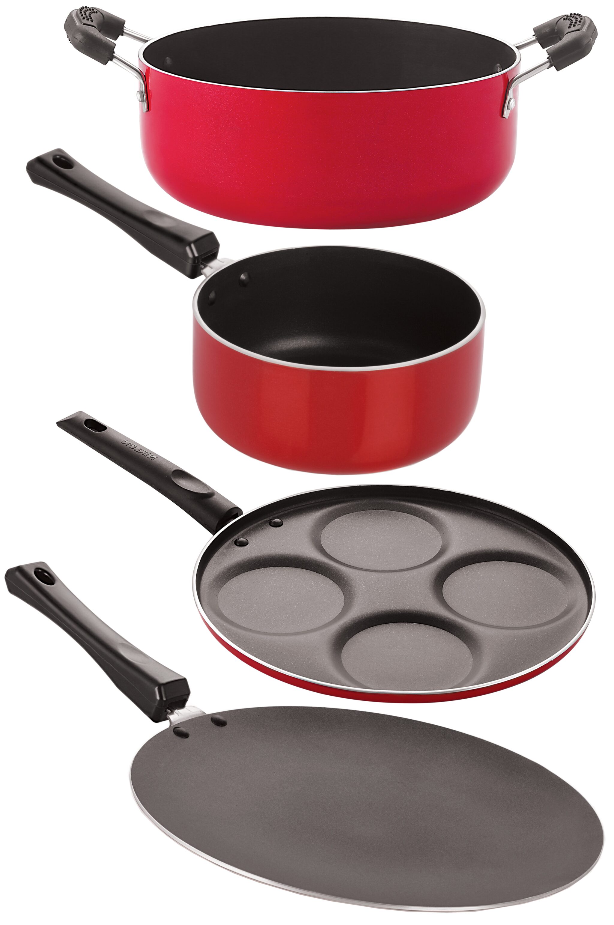 

Nirlon Gas Compatible Non-Stick Non Induction Aluminium Cookware Set