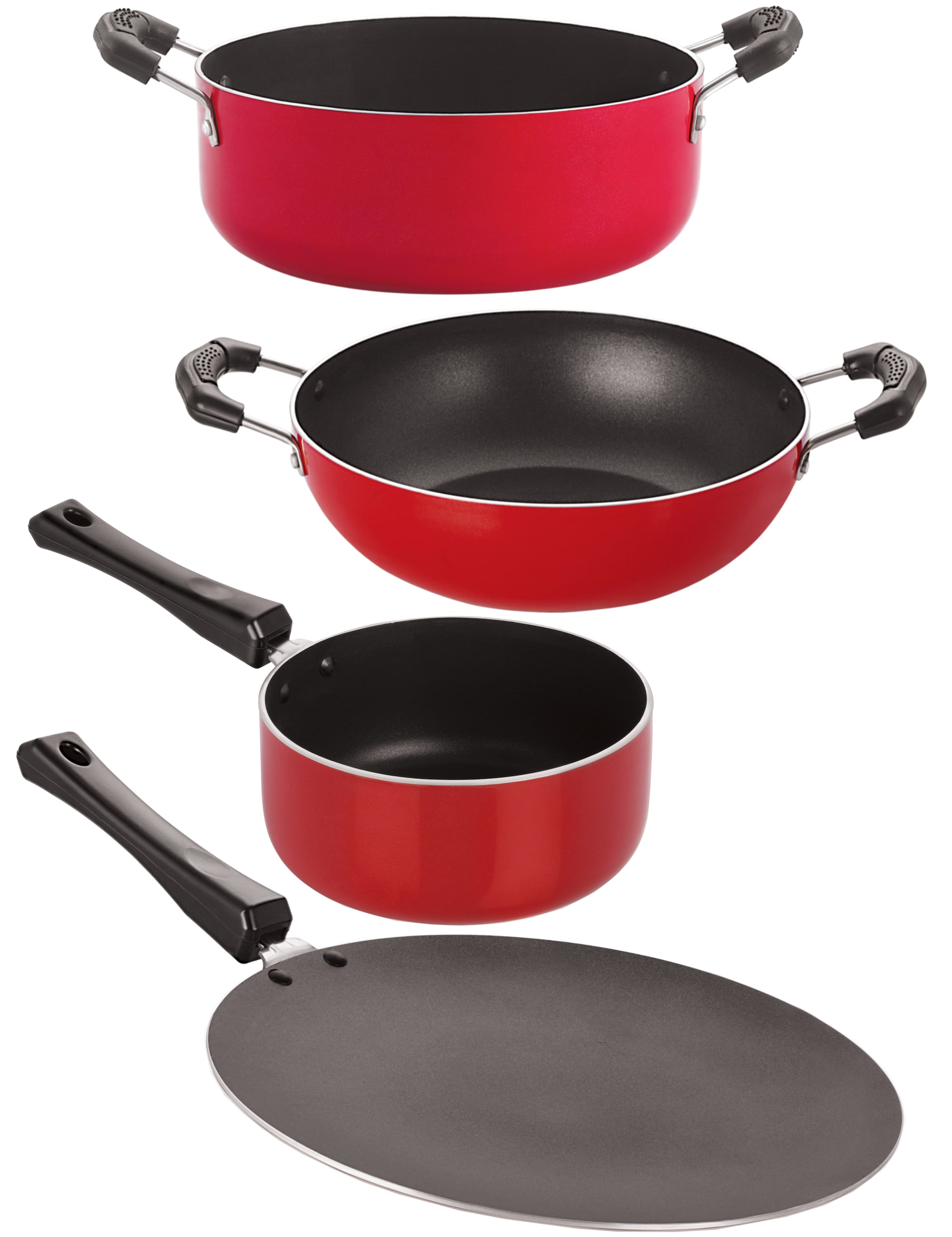 

Nirlon Gas Compatible Nonstick Aluminium Cookware Set