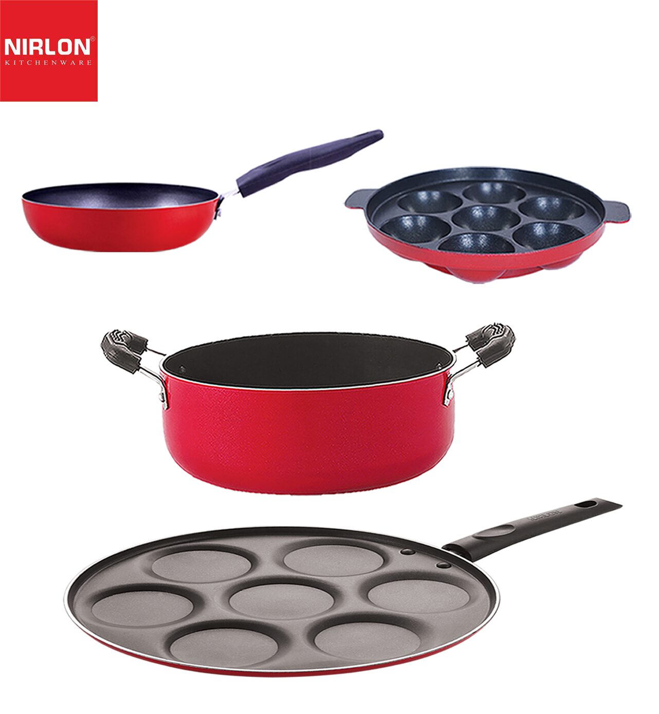 

Nirlon Kitchen Utensils Premium Quality Non stick Cookware Set of 4 pcs