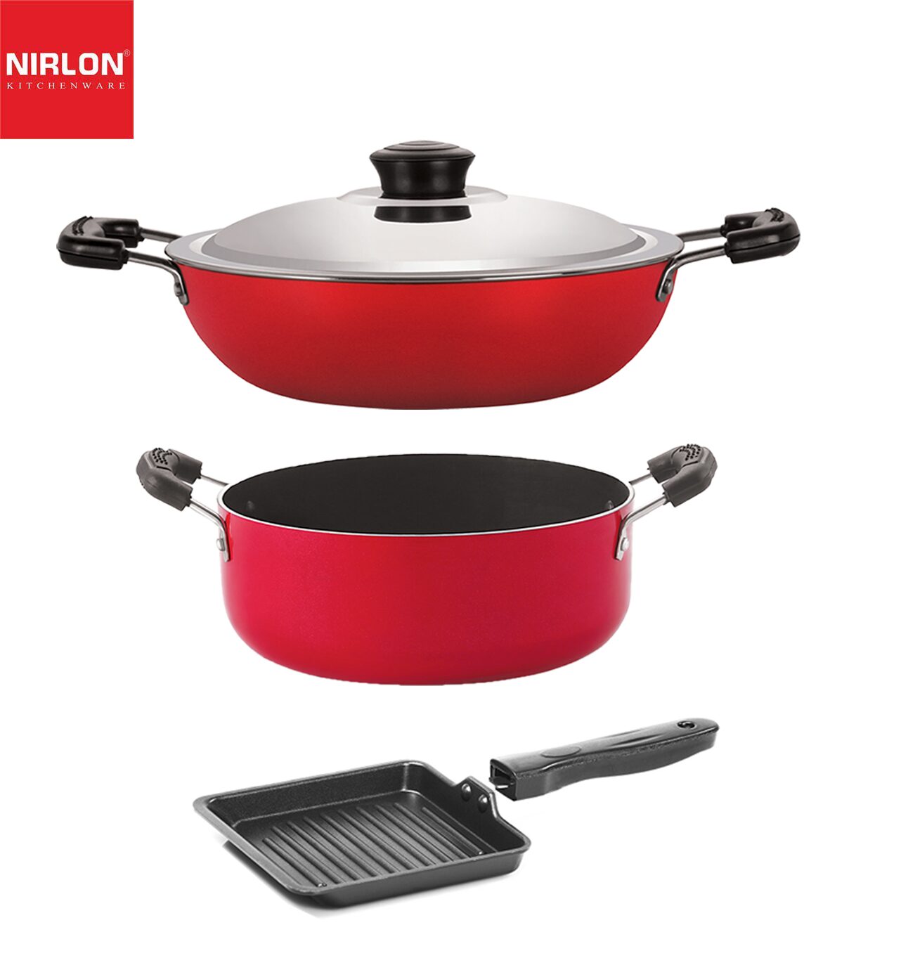 

NIRLON Kitchenware Non Stick Aluminium Cookware Gift Set of 3-Piece