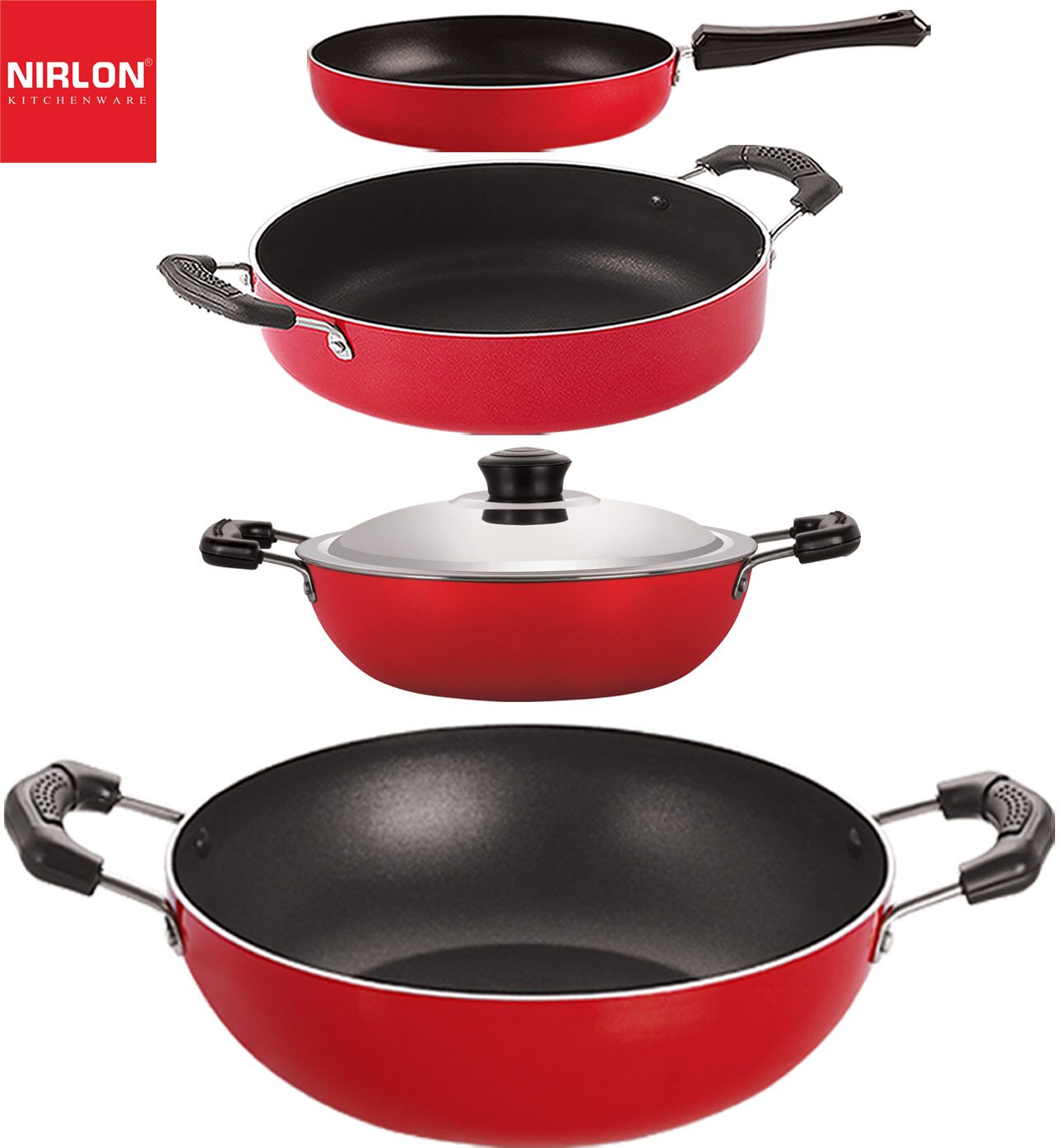 

NIRLON Kitchen Non Stick Cookware Premium Quality Utensils Set of 4 pcs