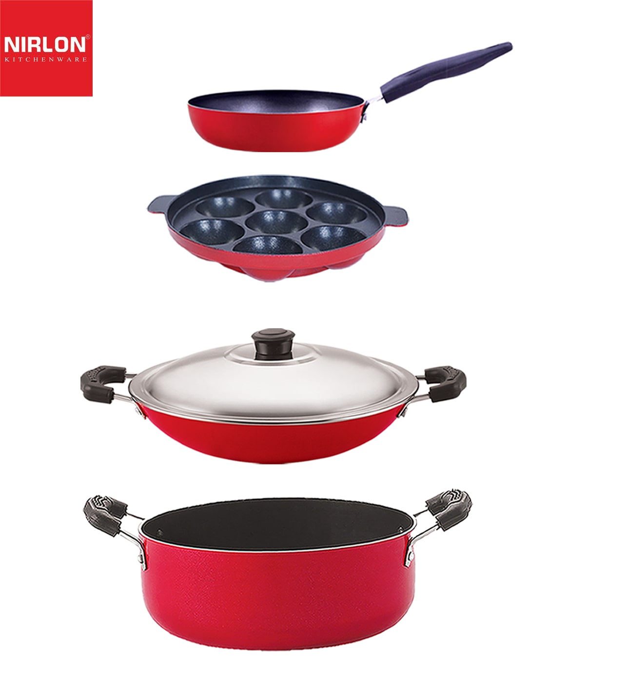 

Nirlon kitchen accessories for cooking pots and pan combo Set of 4-pcs