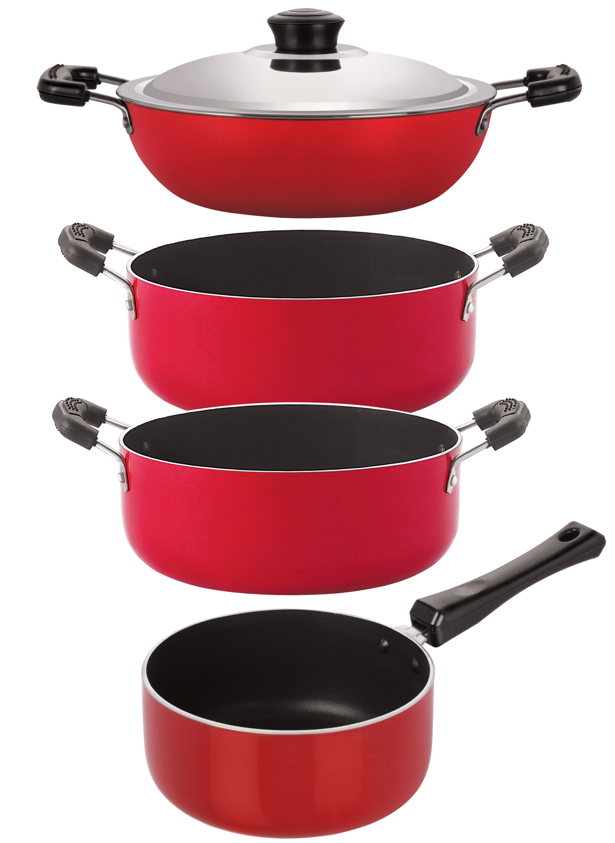 

Nirlon Kitchen Utensils Premium Quality Non stick Cookware Set of 4Pcs