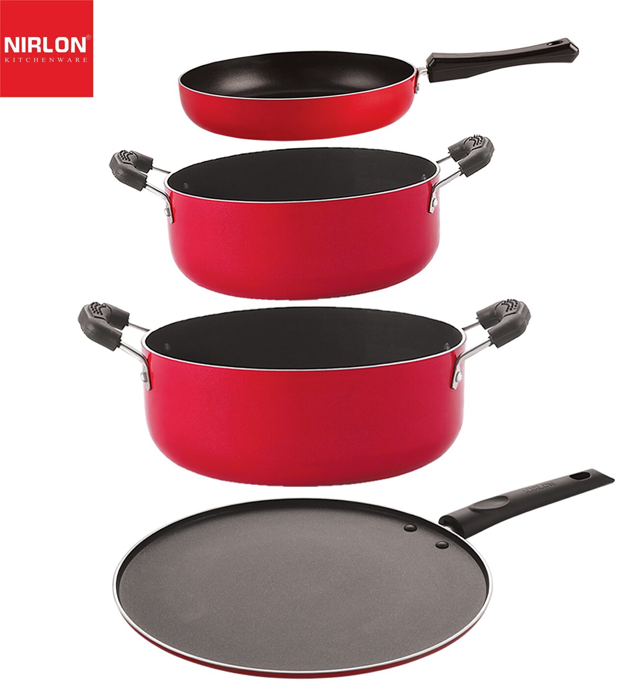 

NIRLON Kitchen Non Stick Cookware Premium Quality Utensils Set of 4 pcs