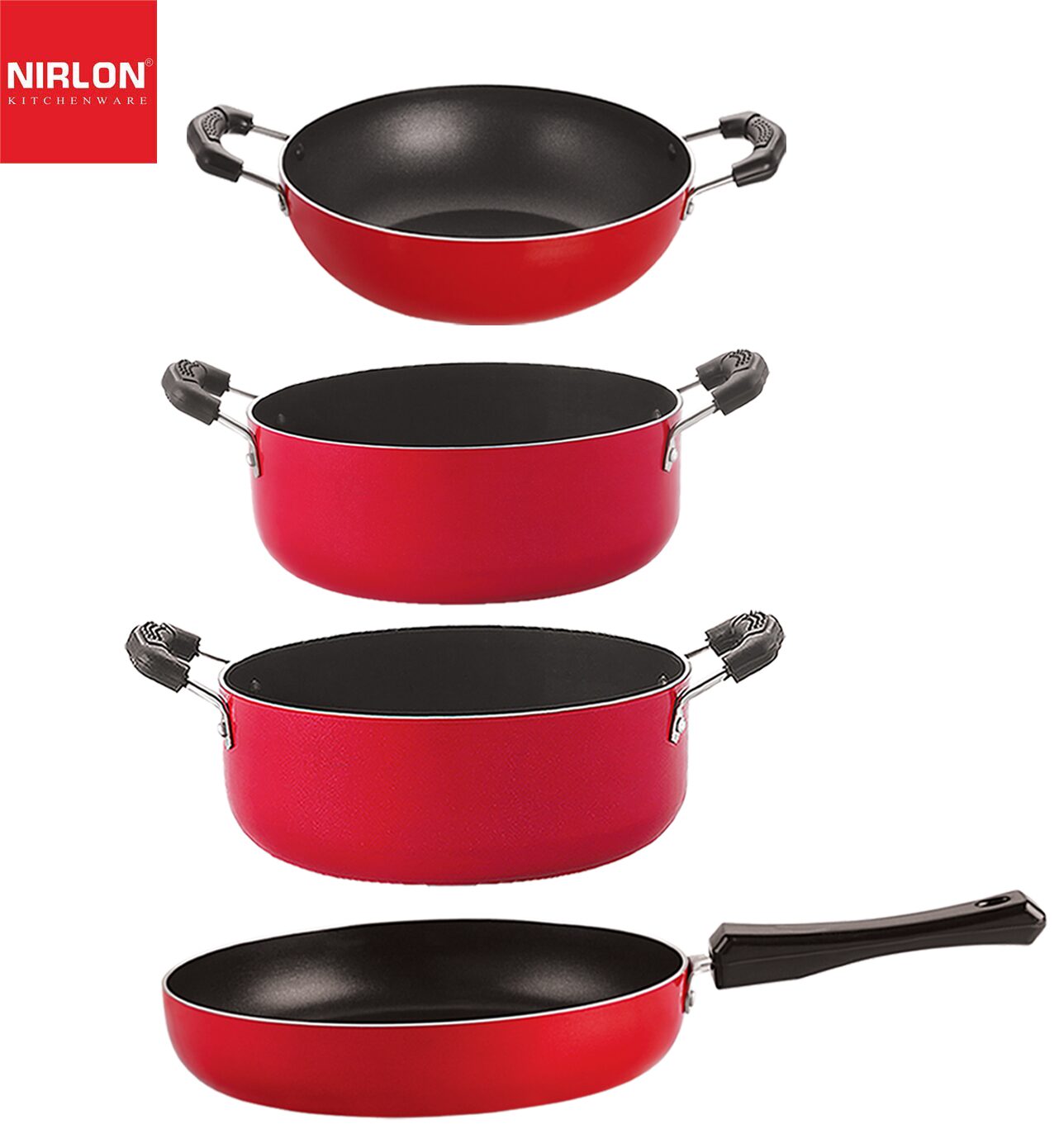 

Nirlon kitchen accessories for cooking pots and pan combo Set of 4 pcs