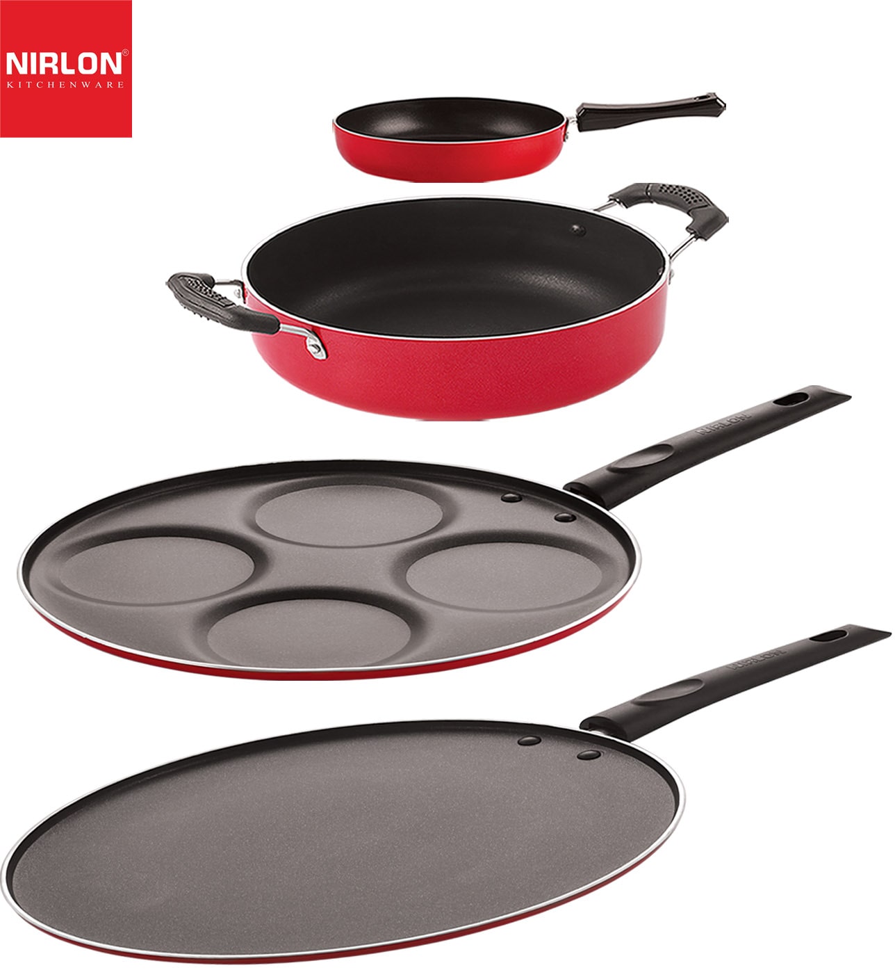 

NIRLON Kitchen Non Stick Cookware Premium Quality Utensils Set of 4 pcs
