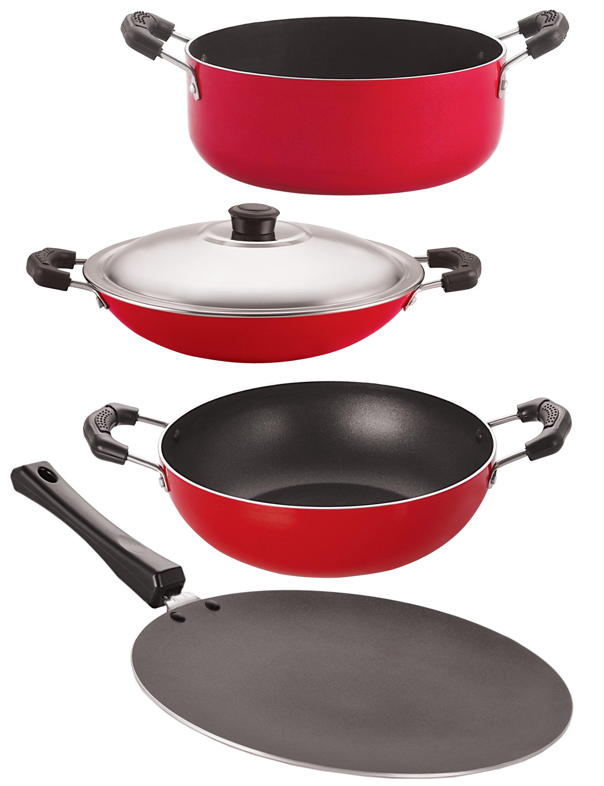 

Nirlon Kitchen Utensils Premium Quality Aluminium Non-Stick Cookware Sets