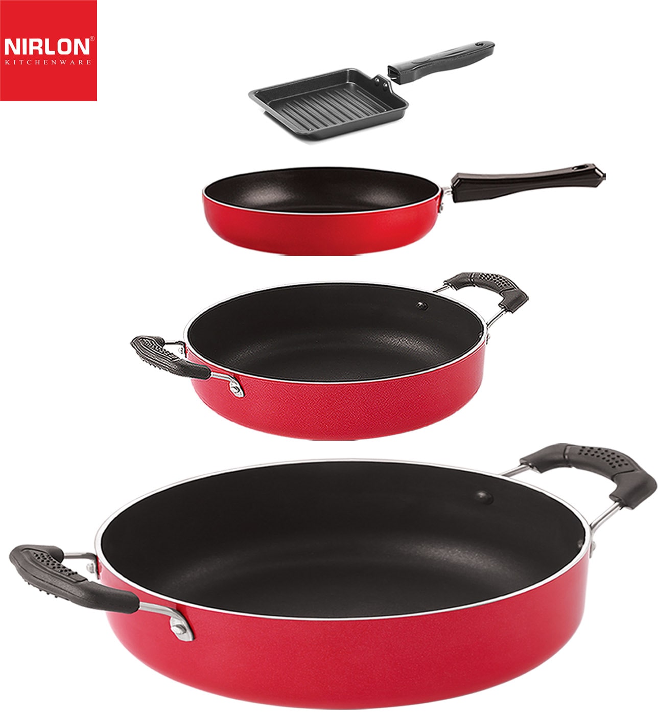 

NIRLON Kitchen Non Stick Cookware Premium Quality Utensils Set of 4 pcs