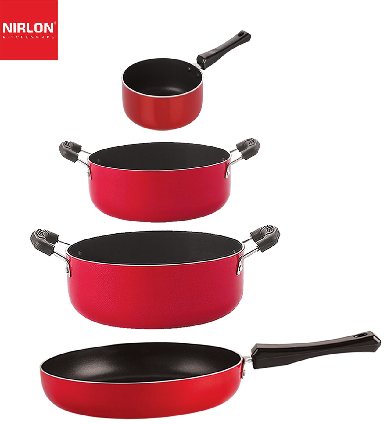 

Nirlon Kitchen Utensils Premium Quality Non stick Cookware Set of 4 pcs
