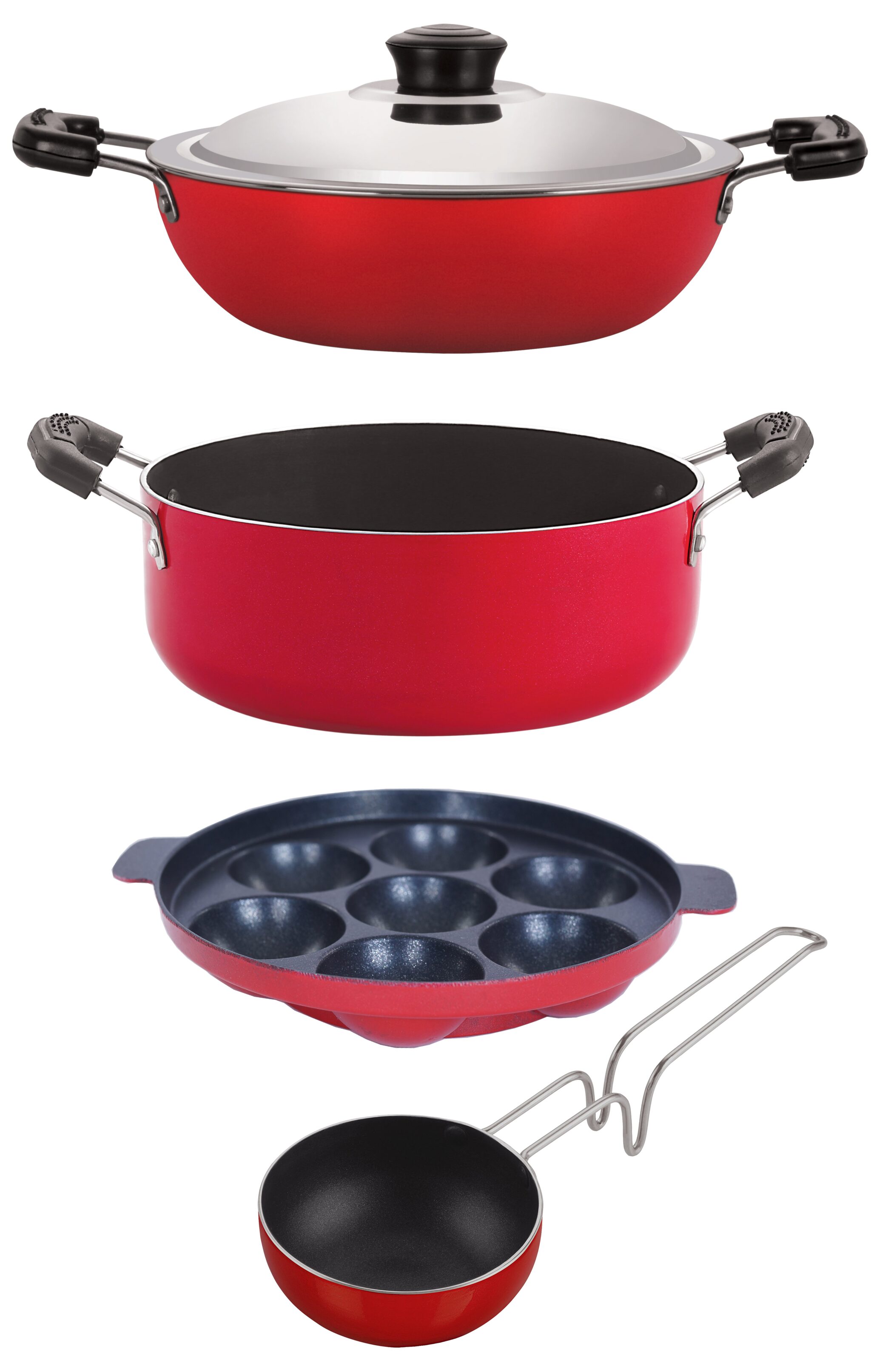 

NIRLON Kitchenware Non Stick Aluminium Cookware Gift Set of 4-Pices