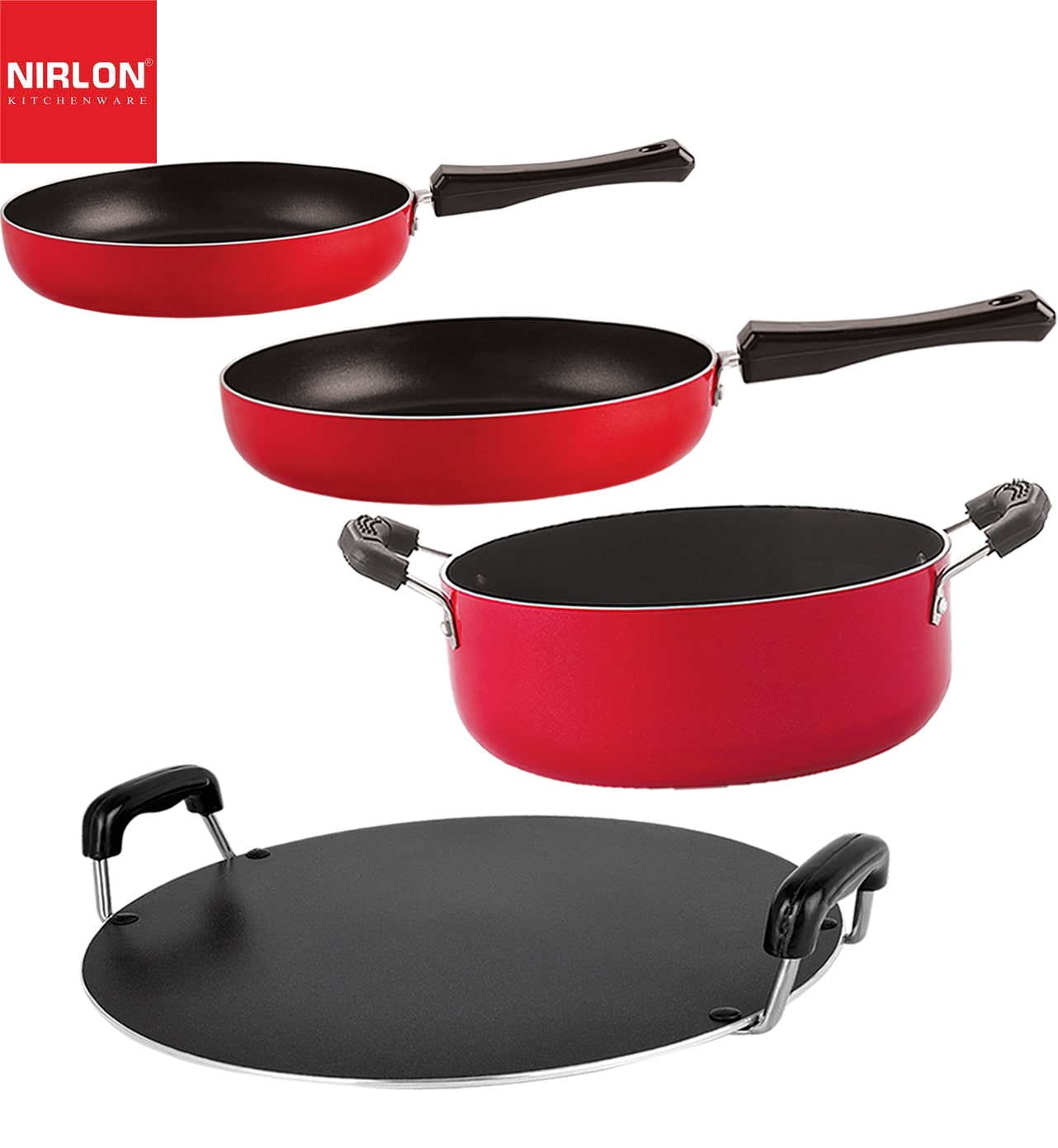 

NIRLON Kitchen Non Stick Cookware Combo Set of 4 pcs