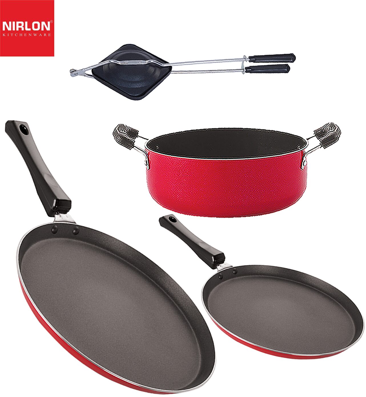 

Nirlon Kitchen Utensils Premium Quality Non stick Cookware Set of 4 pcs