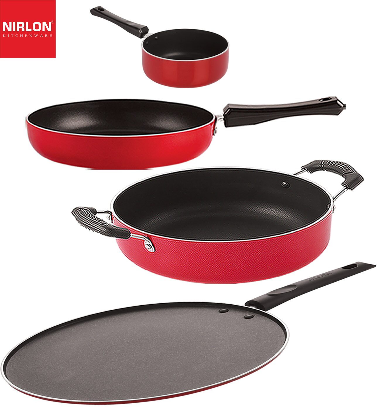 

NIRLON Kitchen Non Stick Cookware Premium Quality Utensils Set of 4 pcs