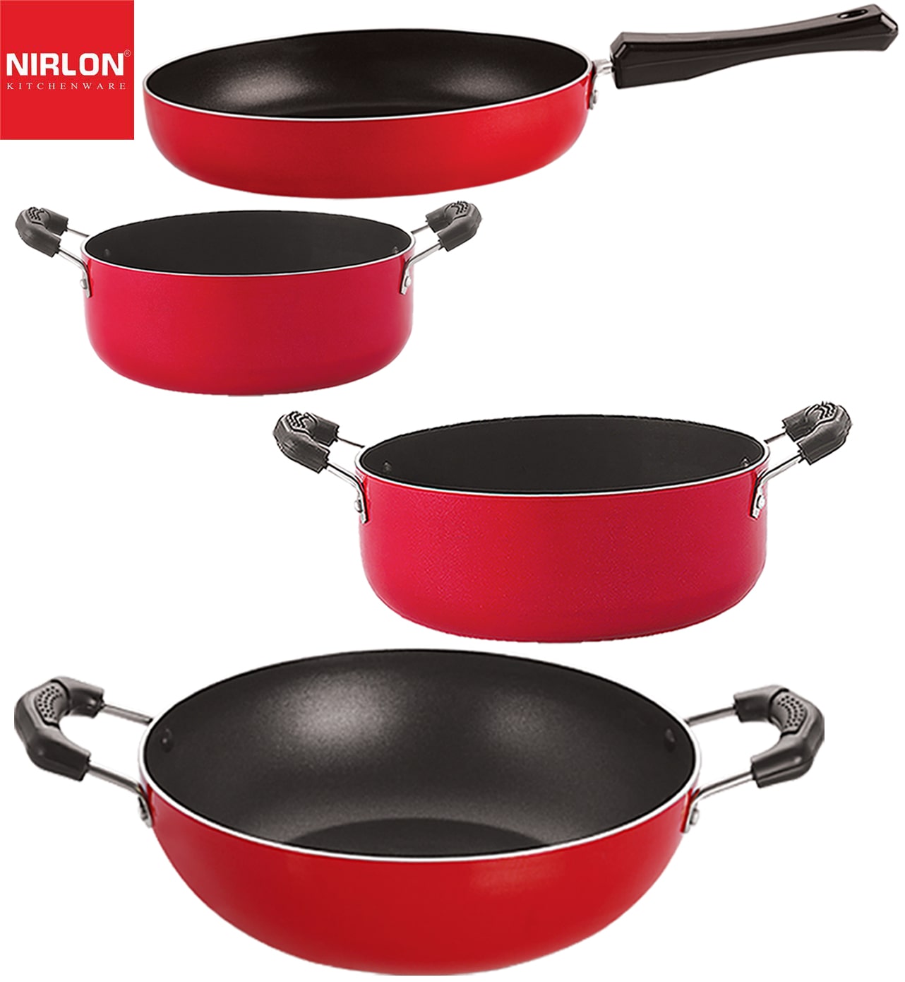 

Nirlon Kitchen Utensils Premium Quality Non stick Cookware Set of 4 pcs