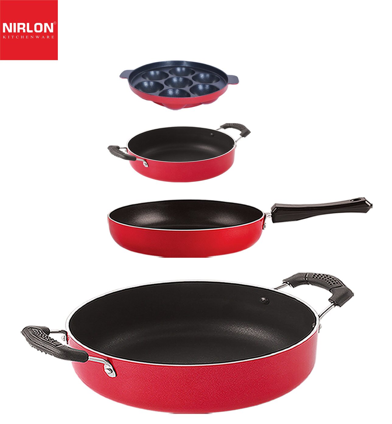 

Nirlon Kitchen Utensils Premium Quality Non stick Cookware Set of 4 pcs