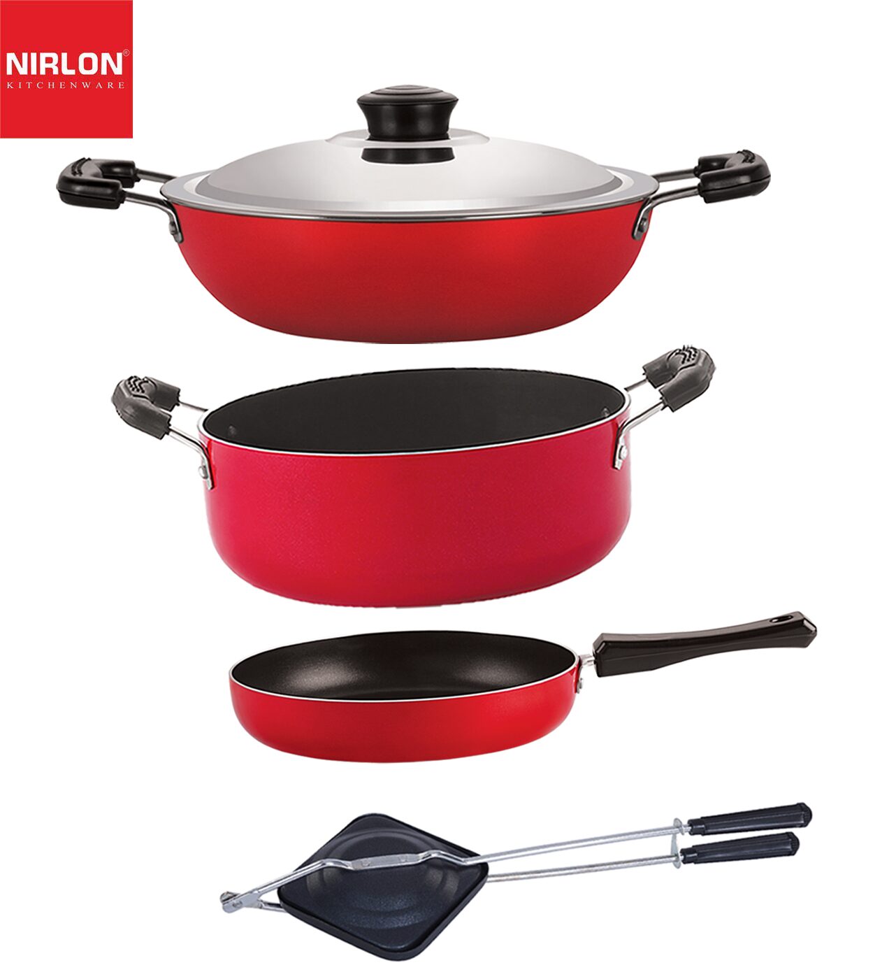 

Nirlon kitchen accessories for cooking pots and pan combo Set of 4 pcs