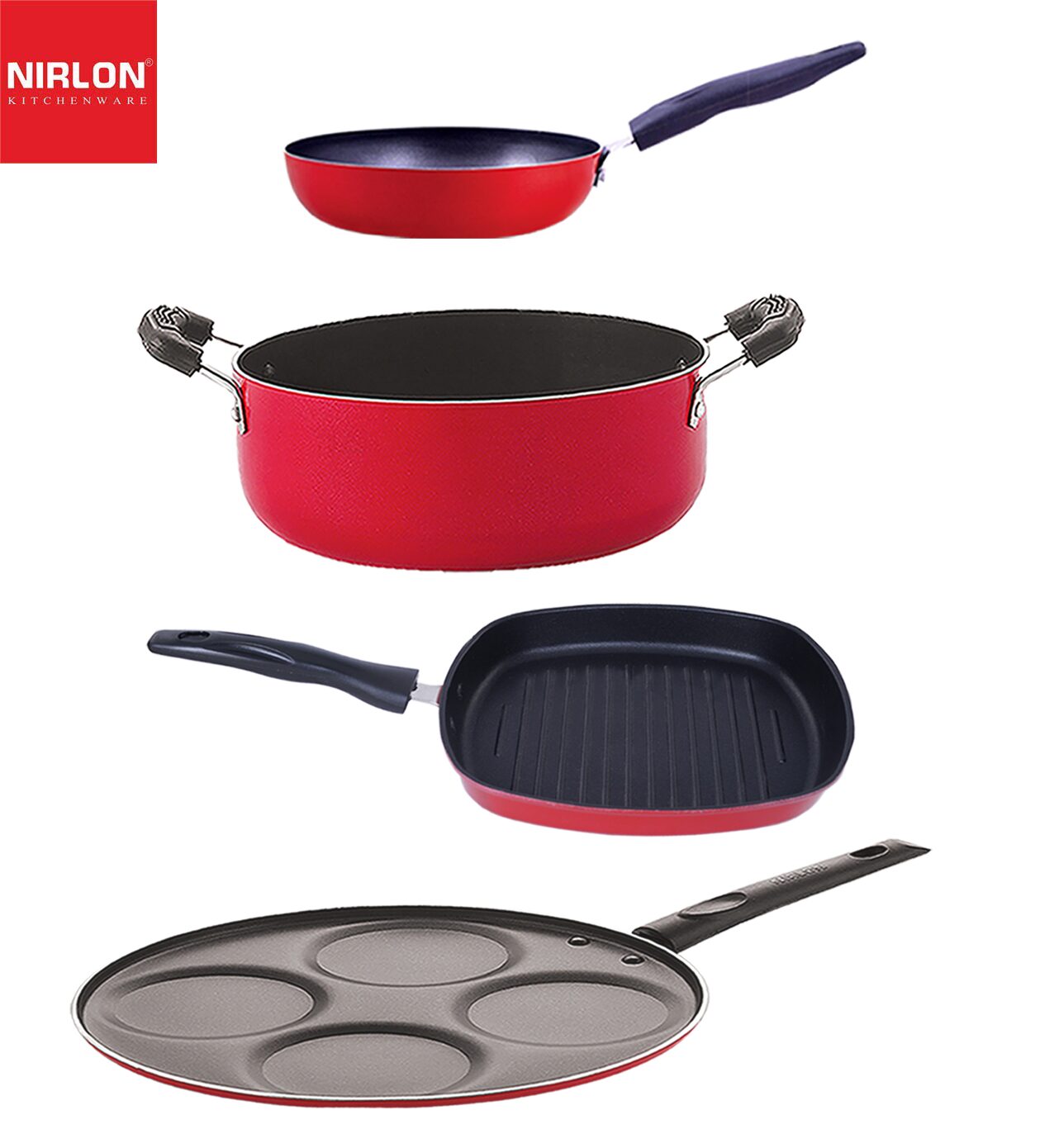 

Nirlon kitchen accessories for cooking pots and pan combo Set of 4 pcs