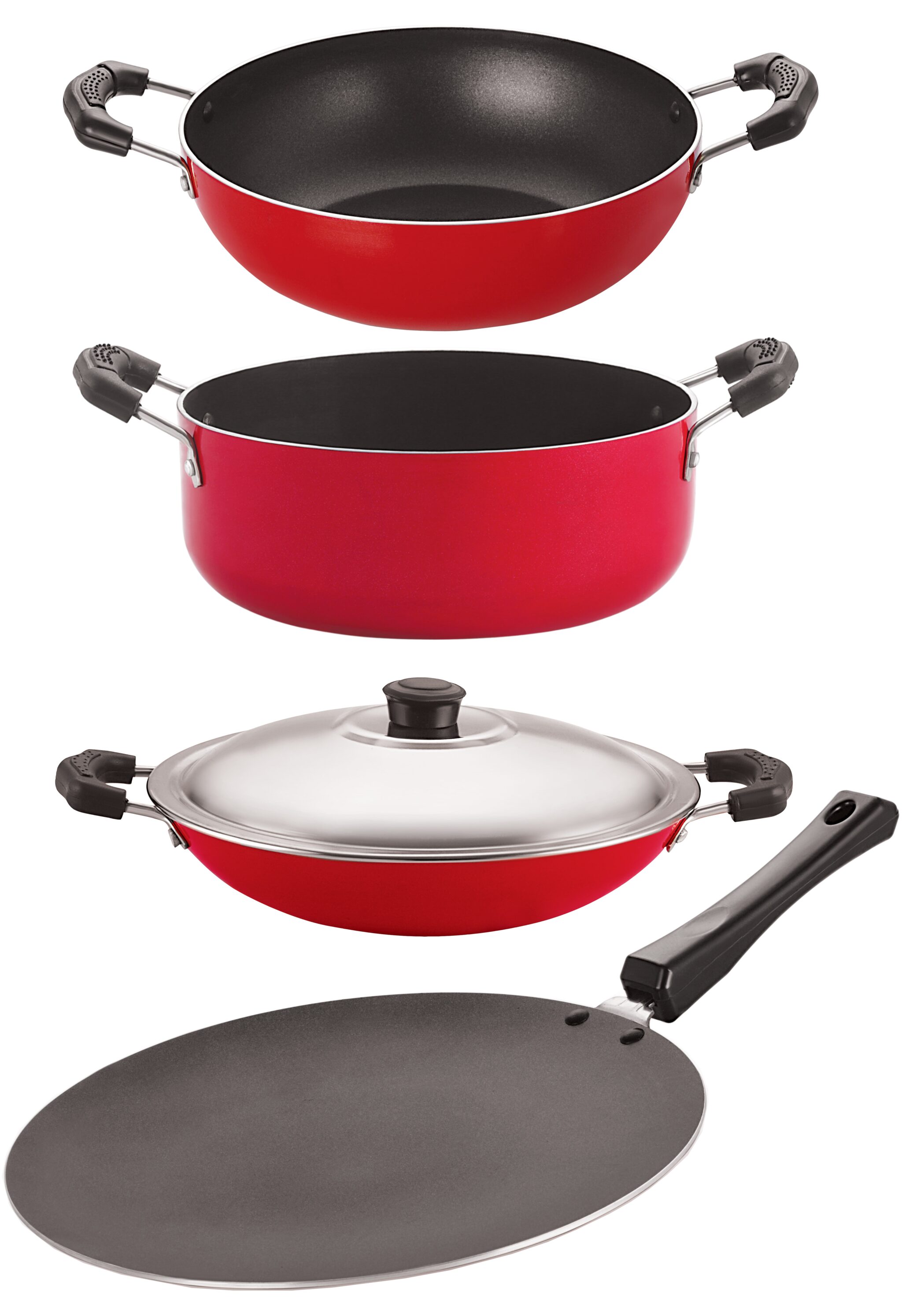 

Nirlon kitchen accessories for home cooking non stick pots and pan set