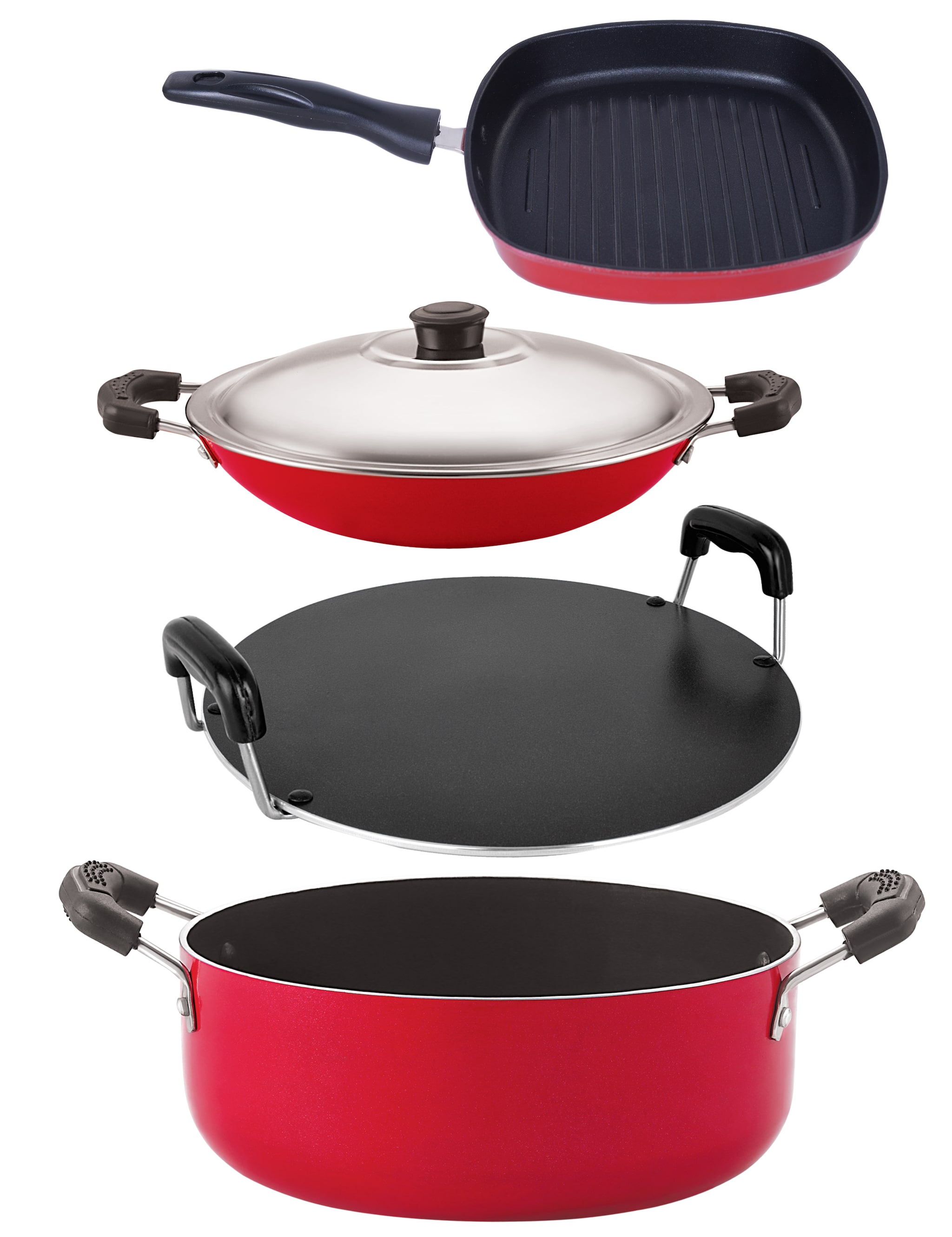 

NIRLON Kitchen Non Stick Cookware Combo Sets 4 Piece