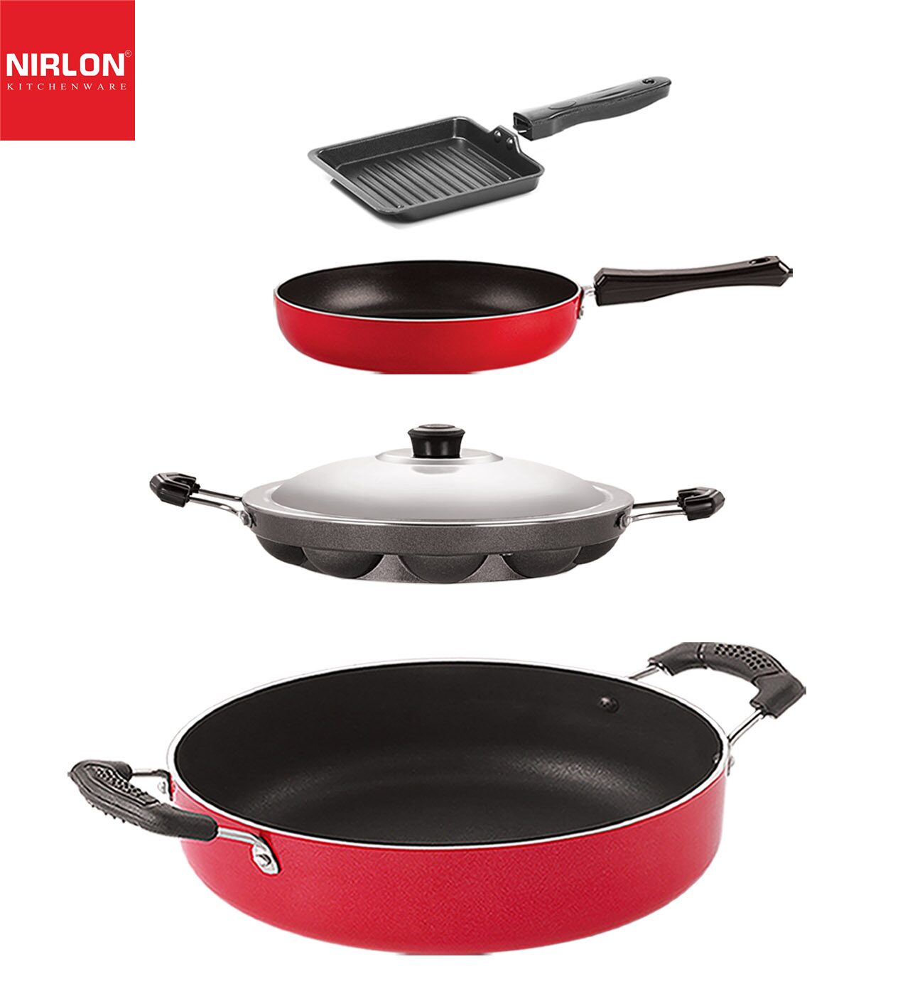 

Nirlon kitchen accessories for cooking pots and pan combo Set of 4 pcs