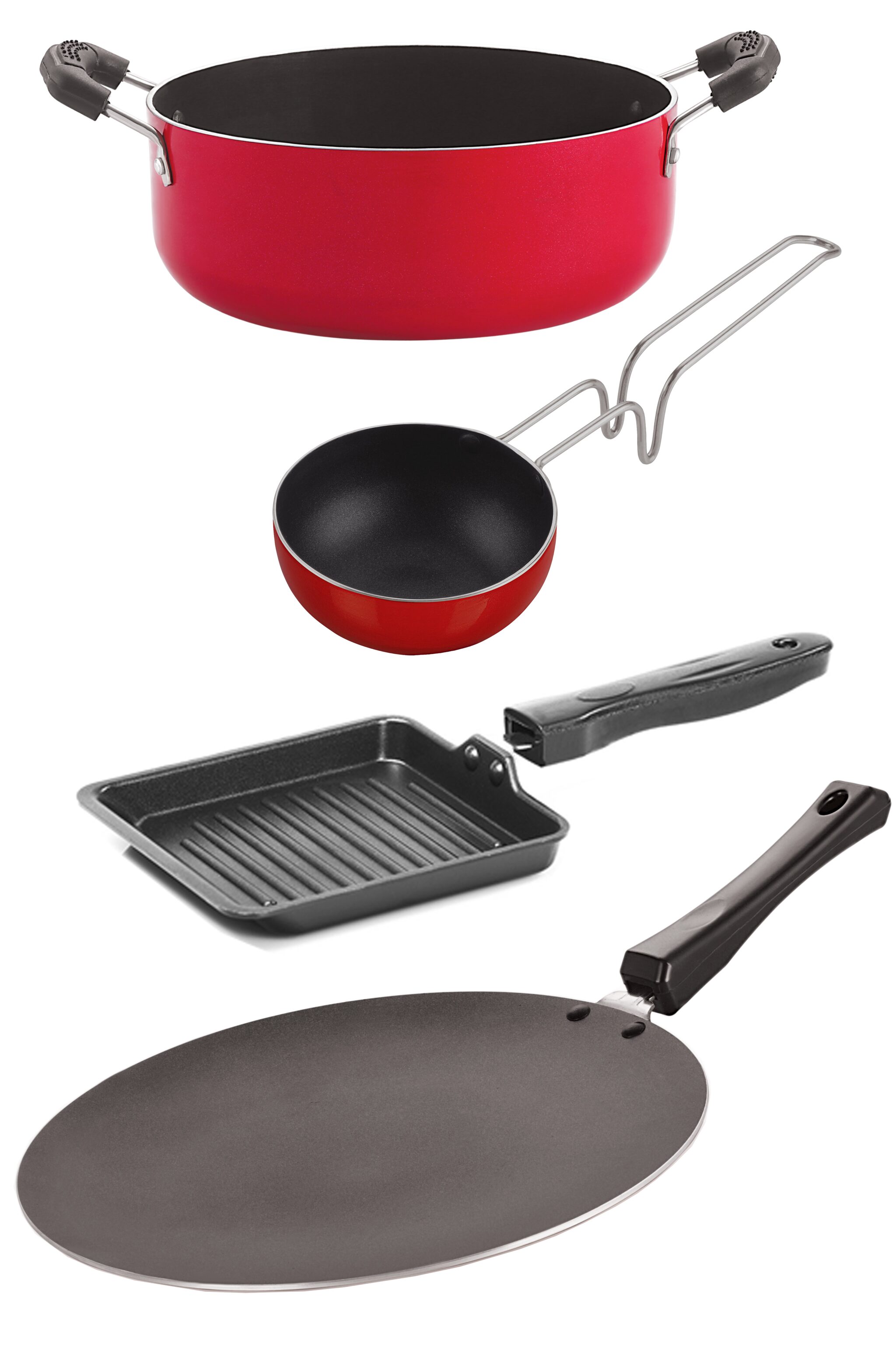 NIRLON Kitchenware Non Stick Aluminium Cookware Gift Sets;4 pcs