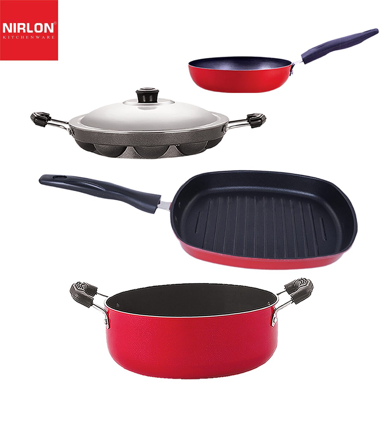 

NIRLON Kitchen Non Stick Cookware Combo Set of 4-pcs