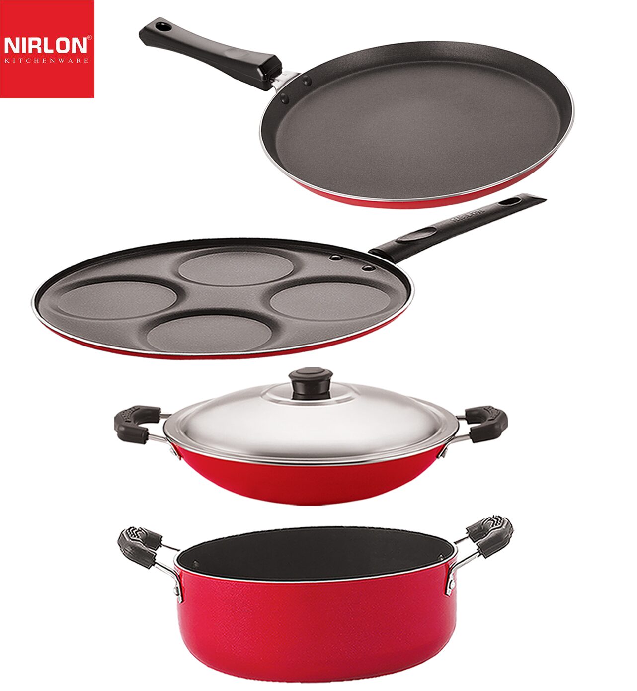 

NIRLON Kitchen Non Stick Cookware Combo Set of 4 pcs