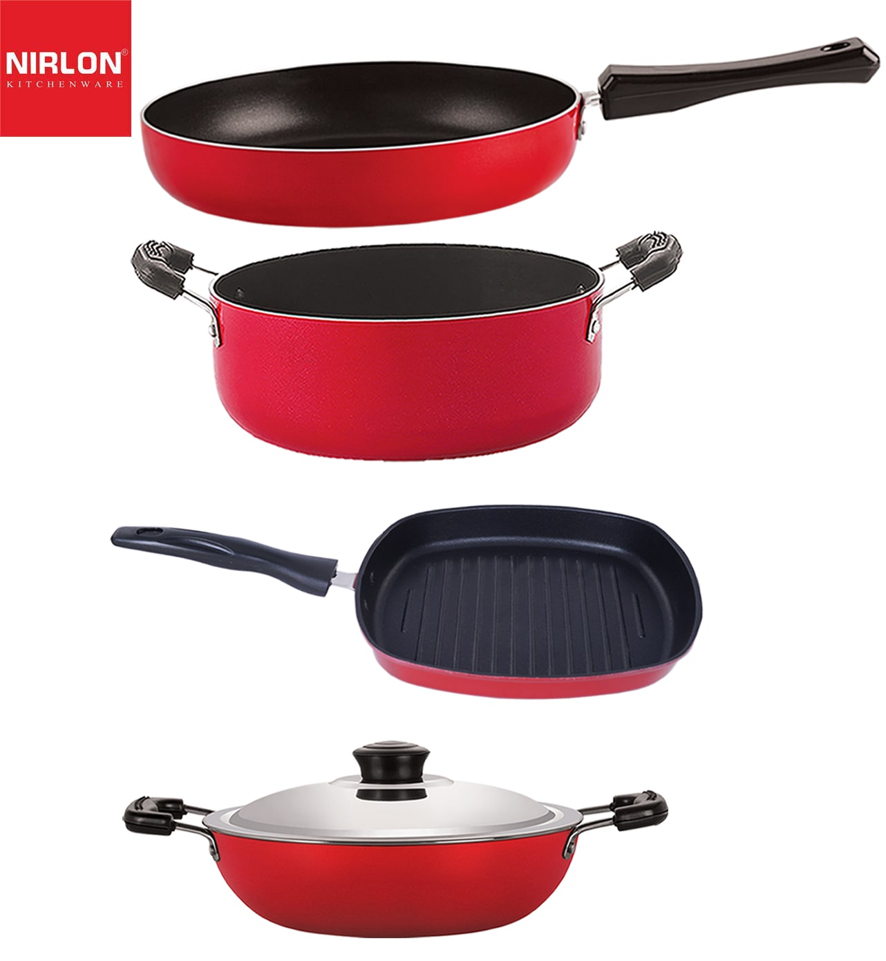 

NIRLON Kitchen Non Stick Cookware Premium Quality Utensils Set of 4 pcs