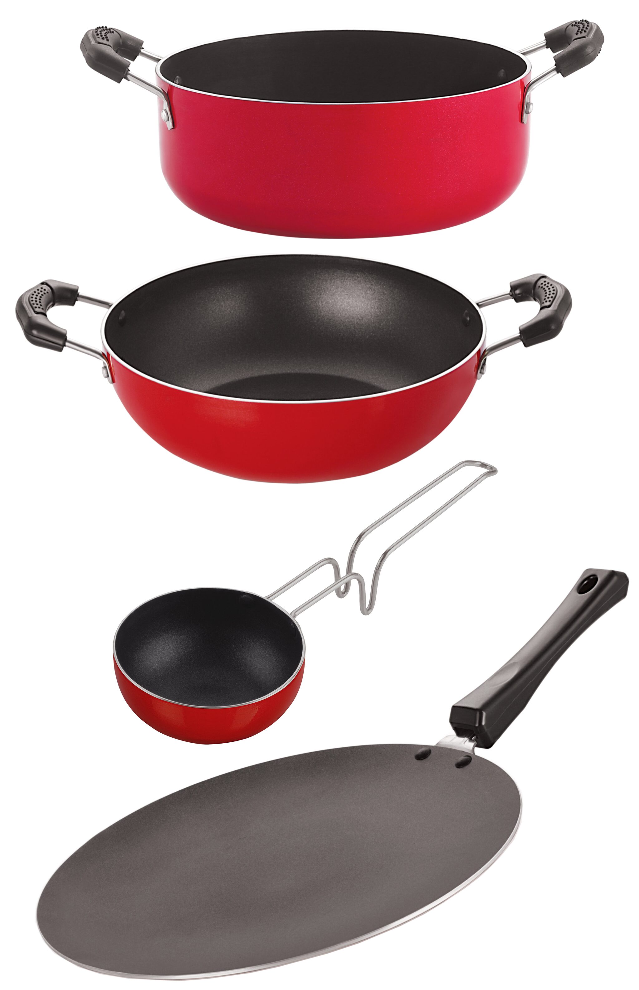 

Nirlon Non-Stick Kitchen Cookware Set Pots and Pans CT12 KD11 VG CS24