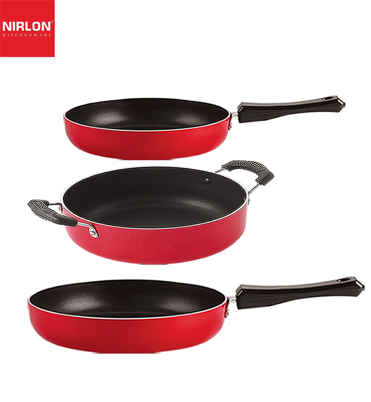 

Nirlon Non stick Aluminium Pfoa Free Non-Toxic Durable Kitchenware Set of 3 pcs
