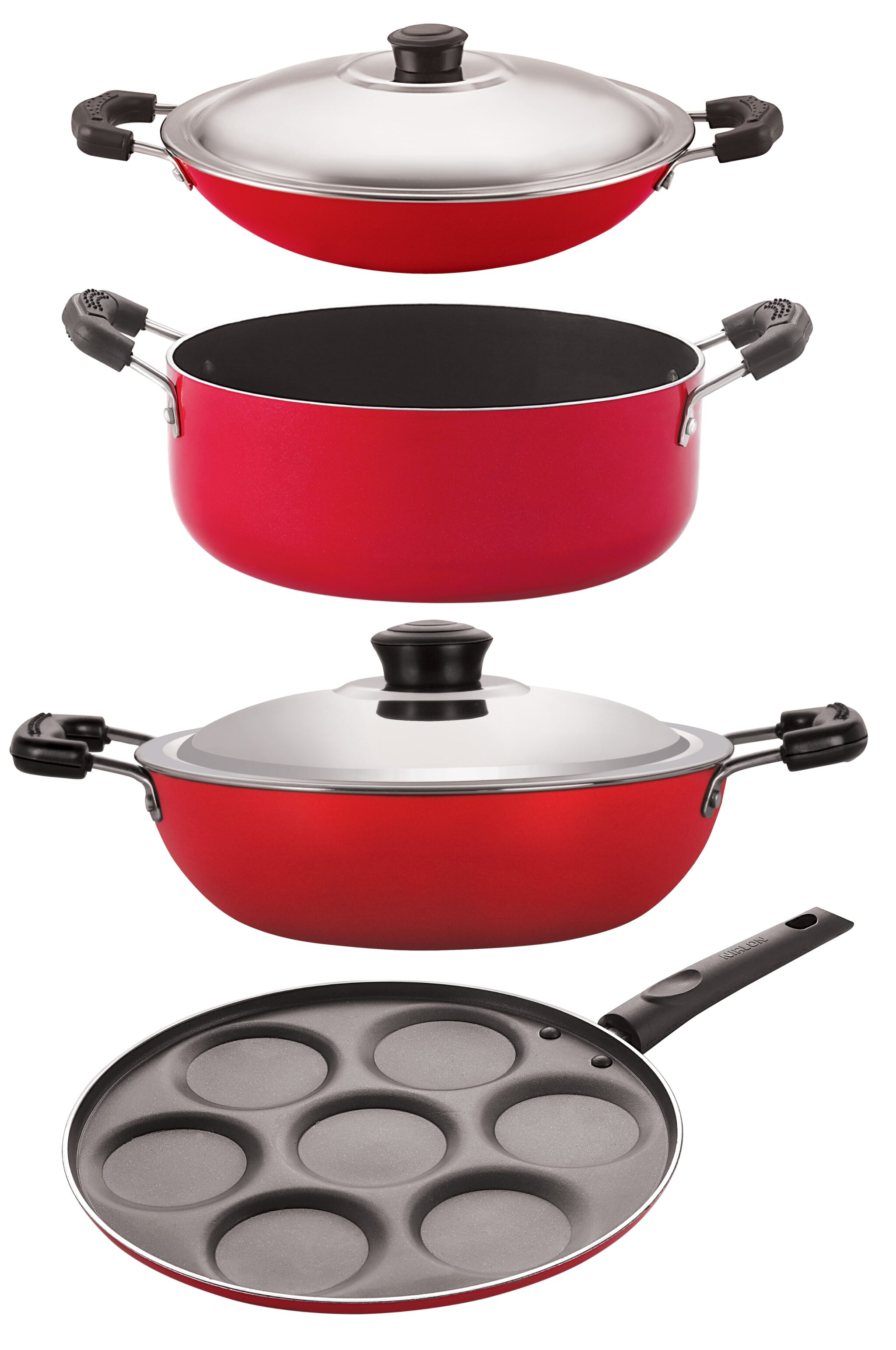 

NIRLON Non-Stick Chemical-free Aluminium Healthy Kitchenware Set 4 pcs