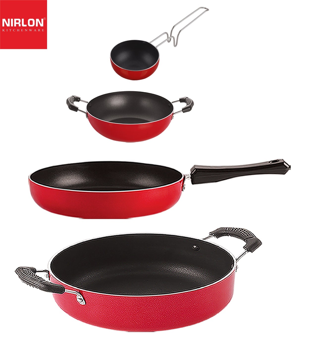 

Nirlon Non-Stick Cookware Kitchen Cooking Essential Combo Set of 4 pcs