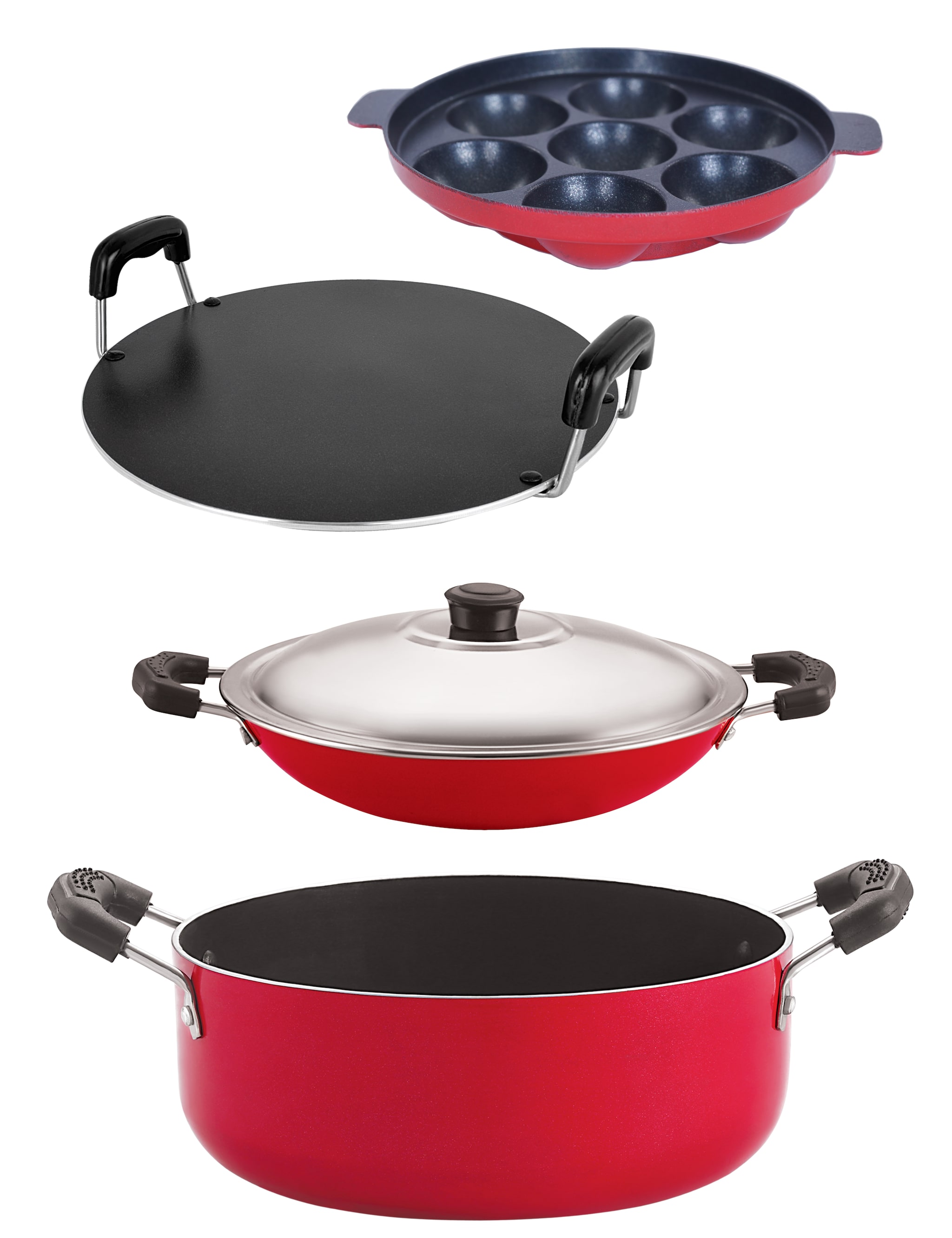 

Nirlon Non-Stick Cookware Kitchen Cooking Essential Combo Set