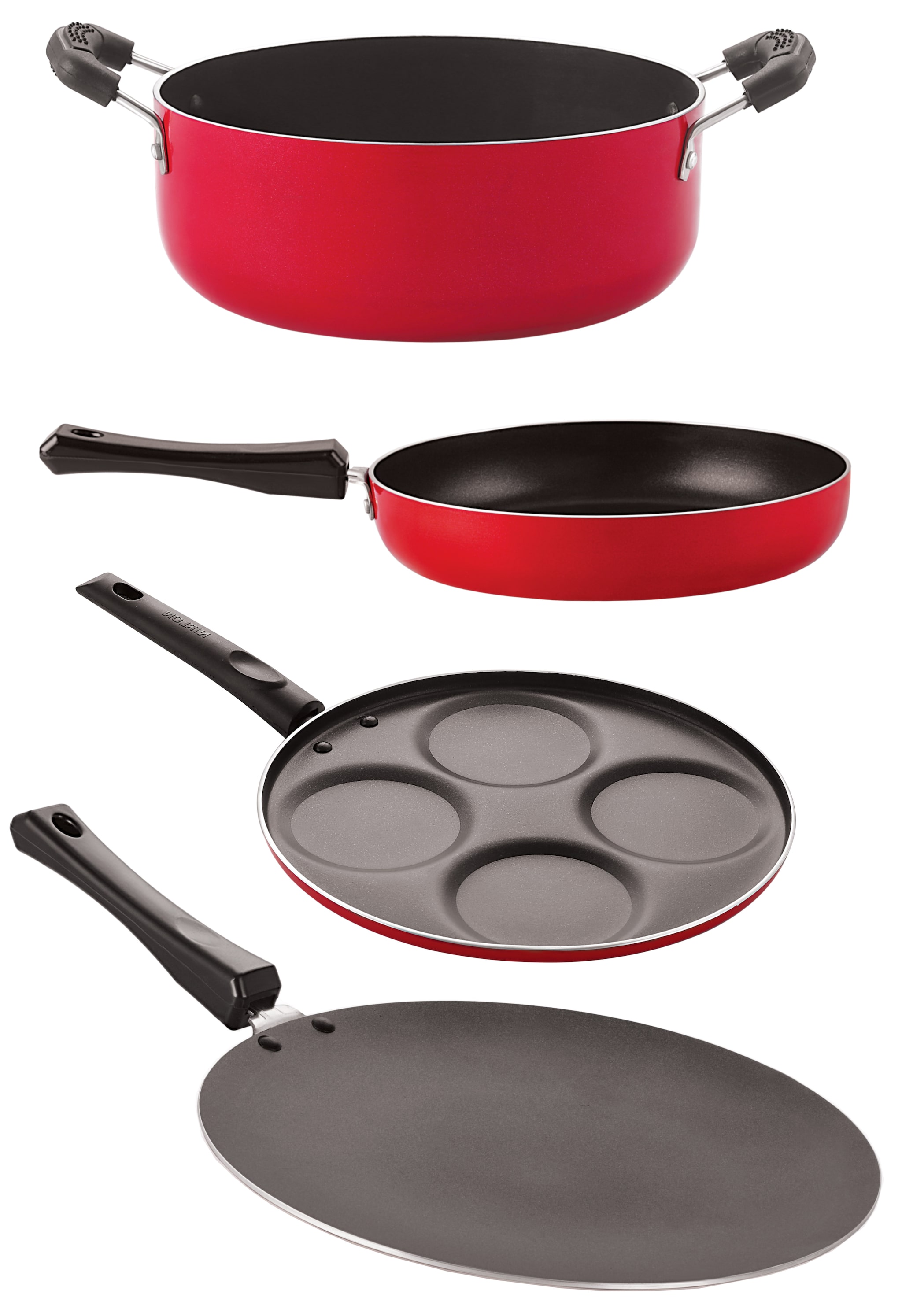 

Nirlon Non stick Cookware Kitchen Cooking Essential Gift Set 4 pcs