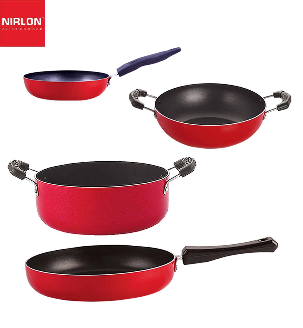 

Nirlon Non-Stick Aluminium Pfoa Free Non-Toxic Durable Kitchenware Set of 4 pcs