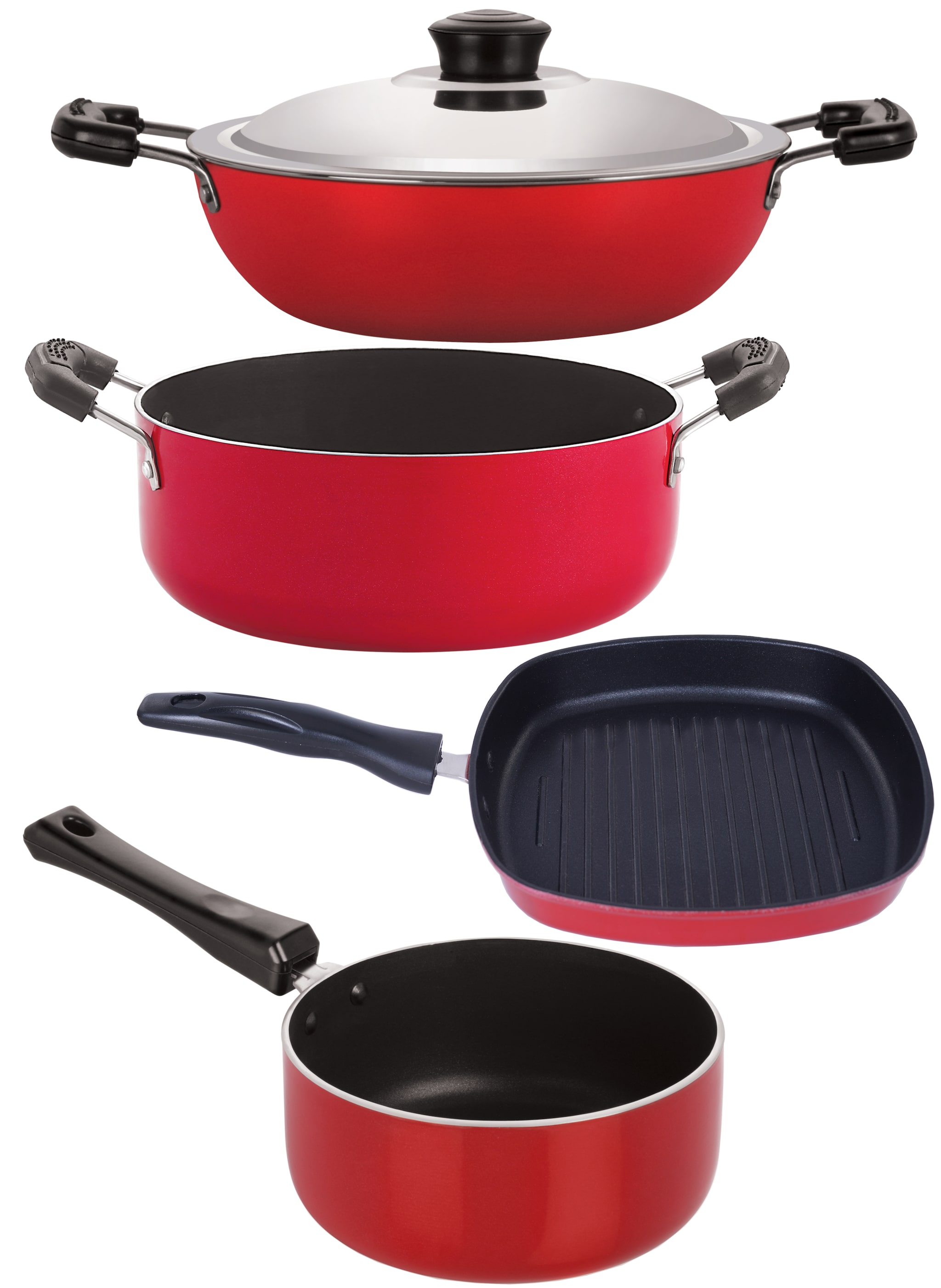

Nirlon Non stick Cookware Pots and Pans Set of 4Pcs