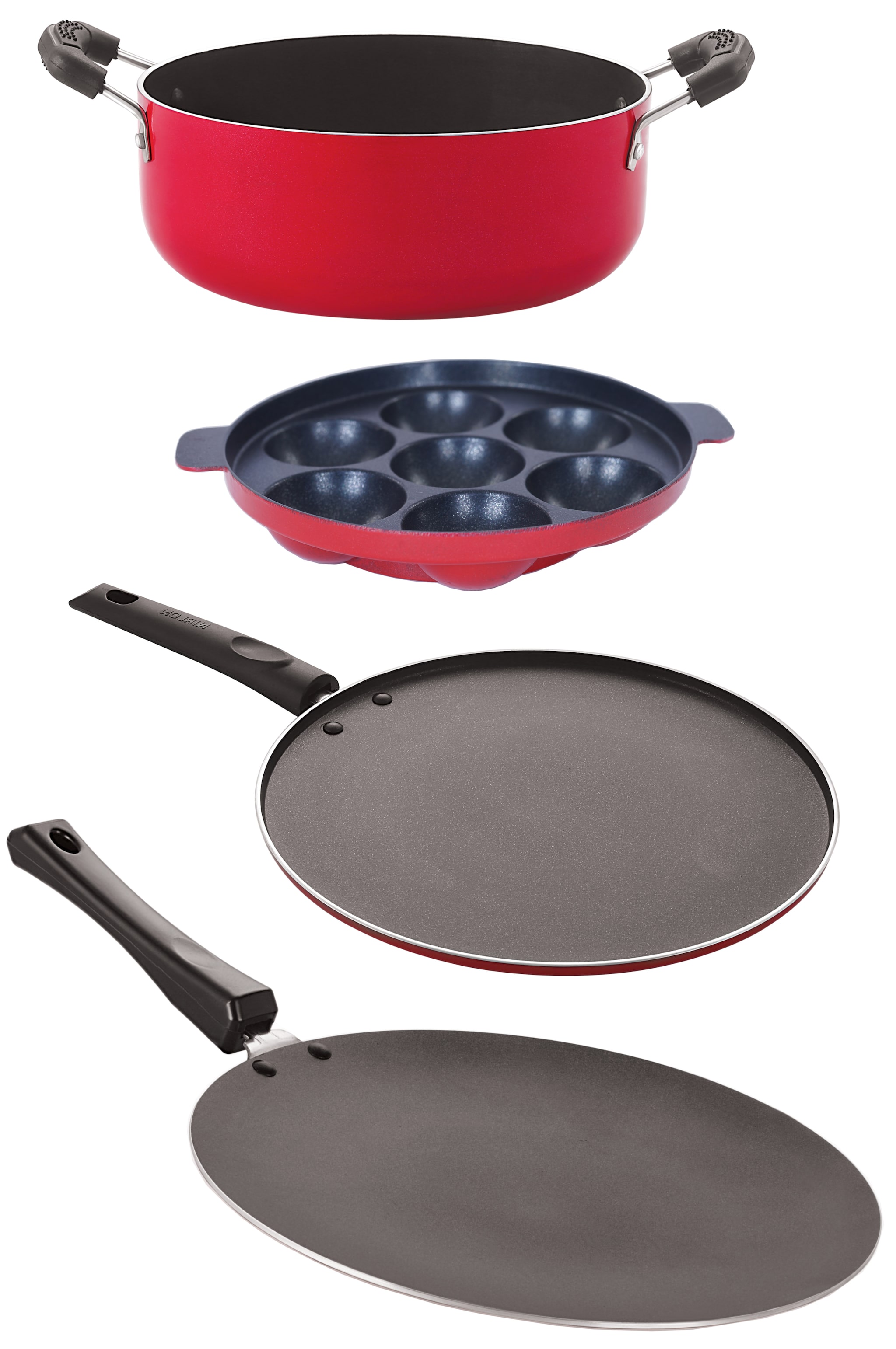 

Nirlon Non-Stick Cookware Kitchen Aluminium Cooking Essential Combo Set