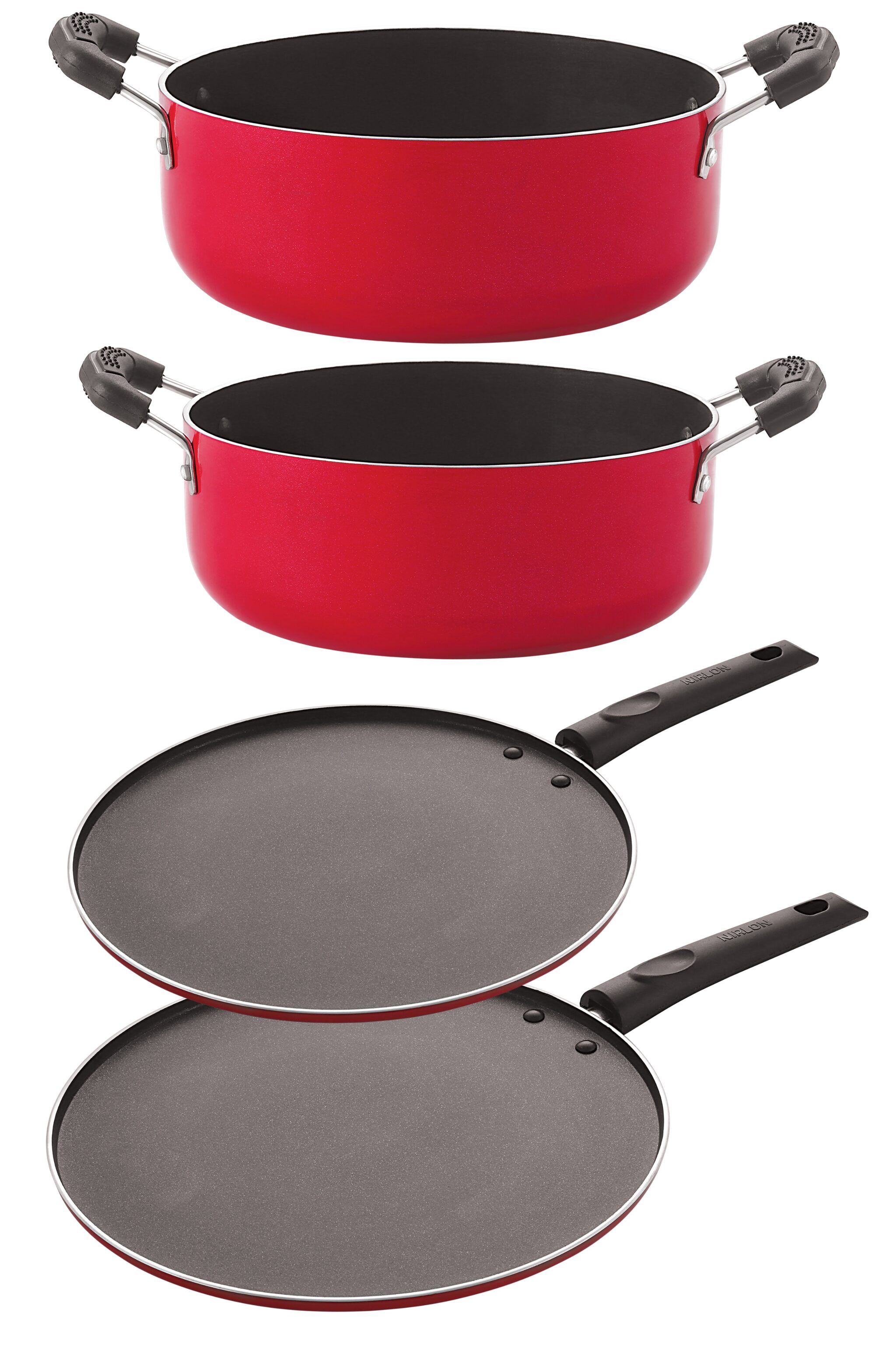 

Nirlon Non-Stick Aluminium Cookware Essential Combo Gift Set Offer with Bakelite Handle
