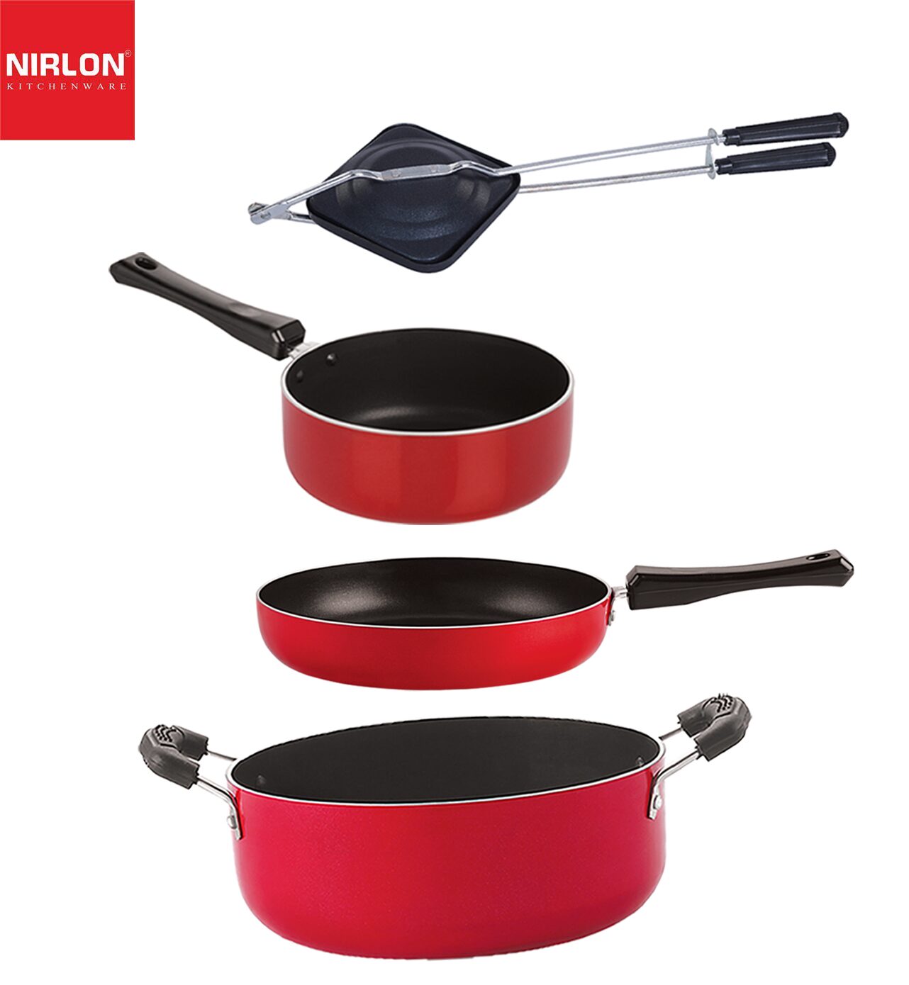 

Nirlon Non-Stick Coated Dishwasher Safe Aluminium Kitchen Utencils Set of 4 pcs
