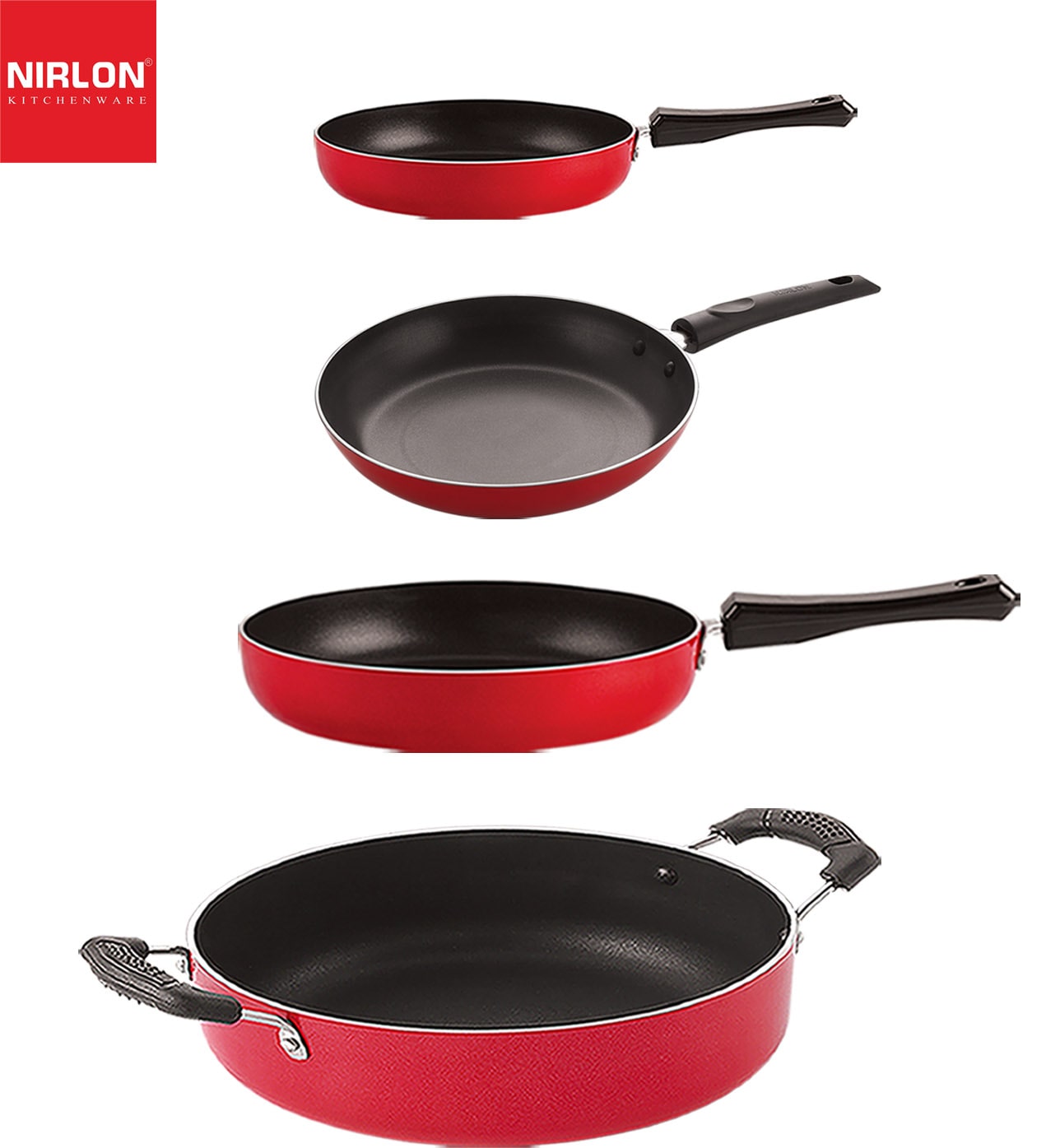 

Nirlon Non-Stick Cookware Kitchen Aluminium Cooking Essential Combo Set of 4 pcs